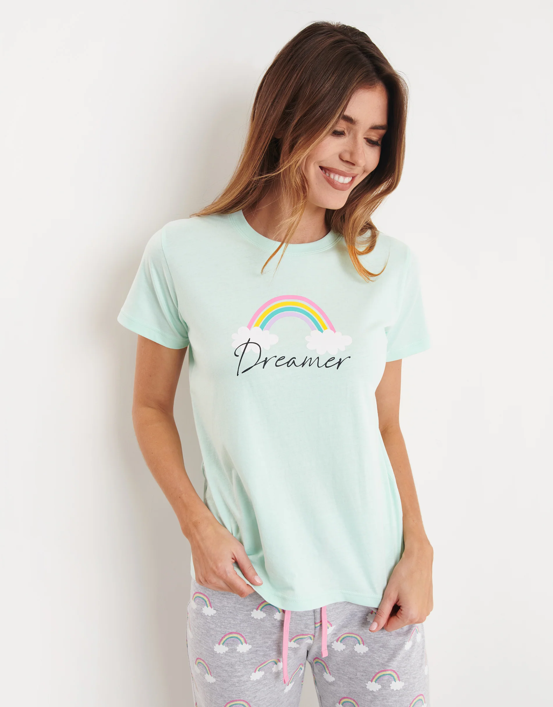 Printed Pyjama Set in Light Blue - Image 3