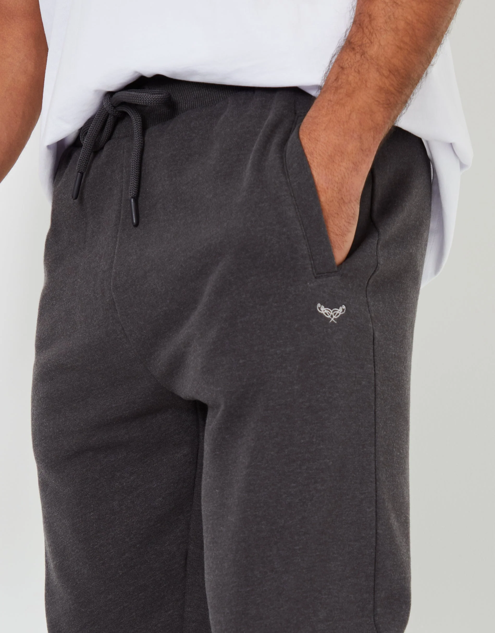 2 Pack Regular Fit Joggers in Black & Charcoal Marl - Image 4