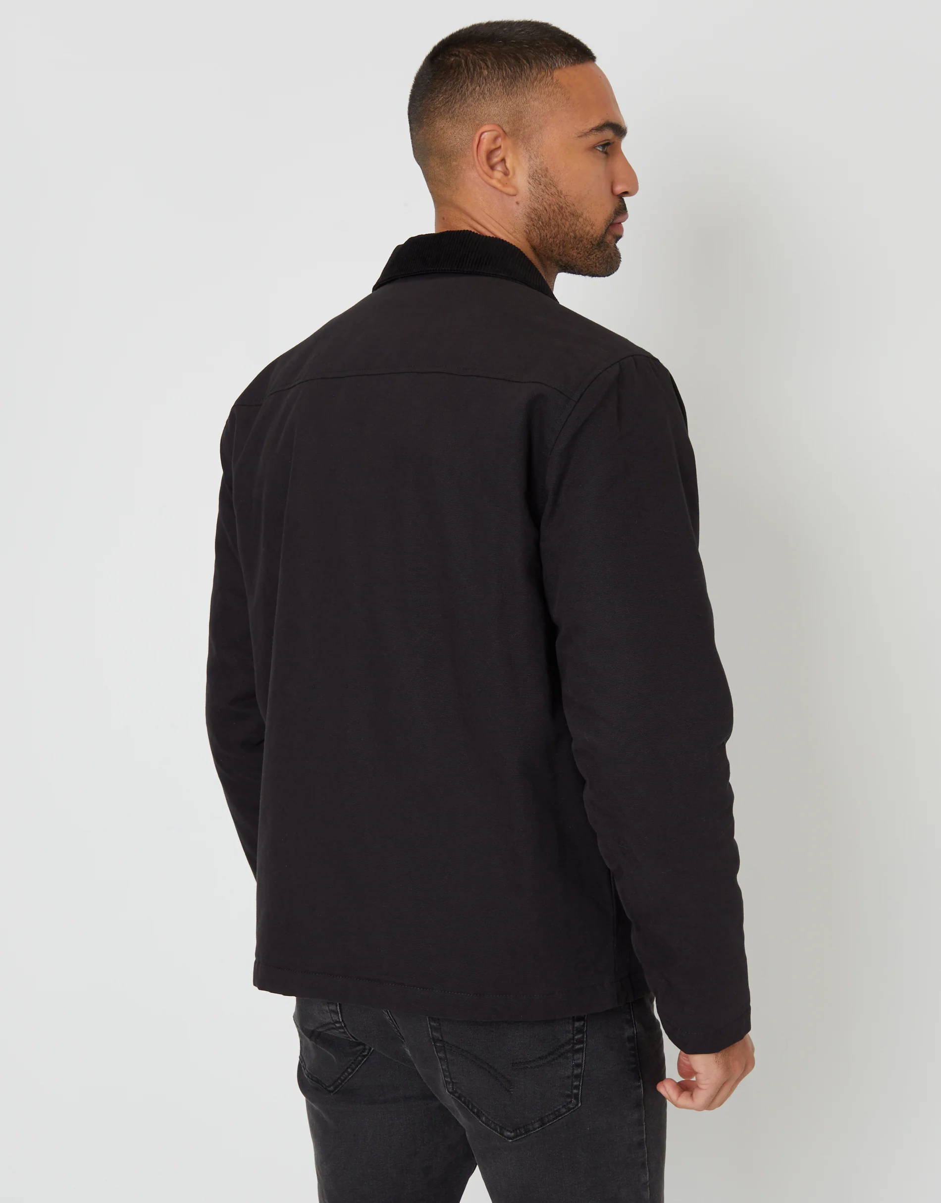 Collared Lightweight Jacket in Black - Image 2