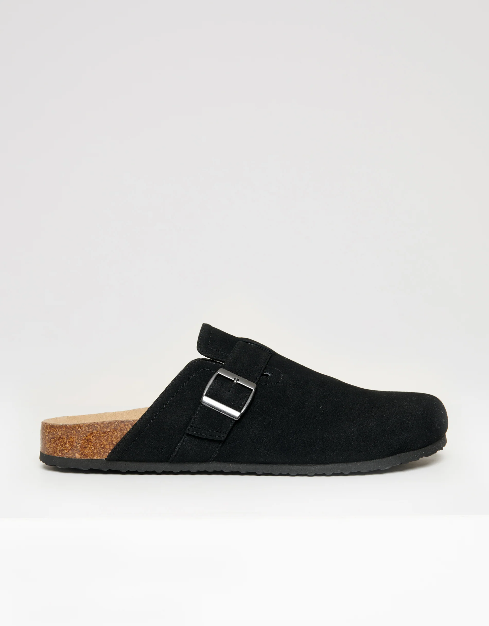 Faux Suede Mule Sandals in Black - Image 5