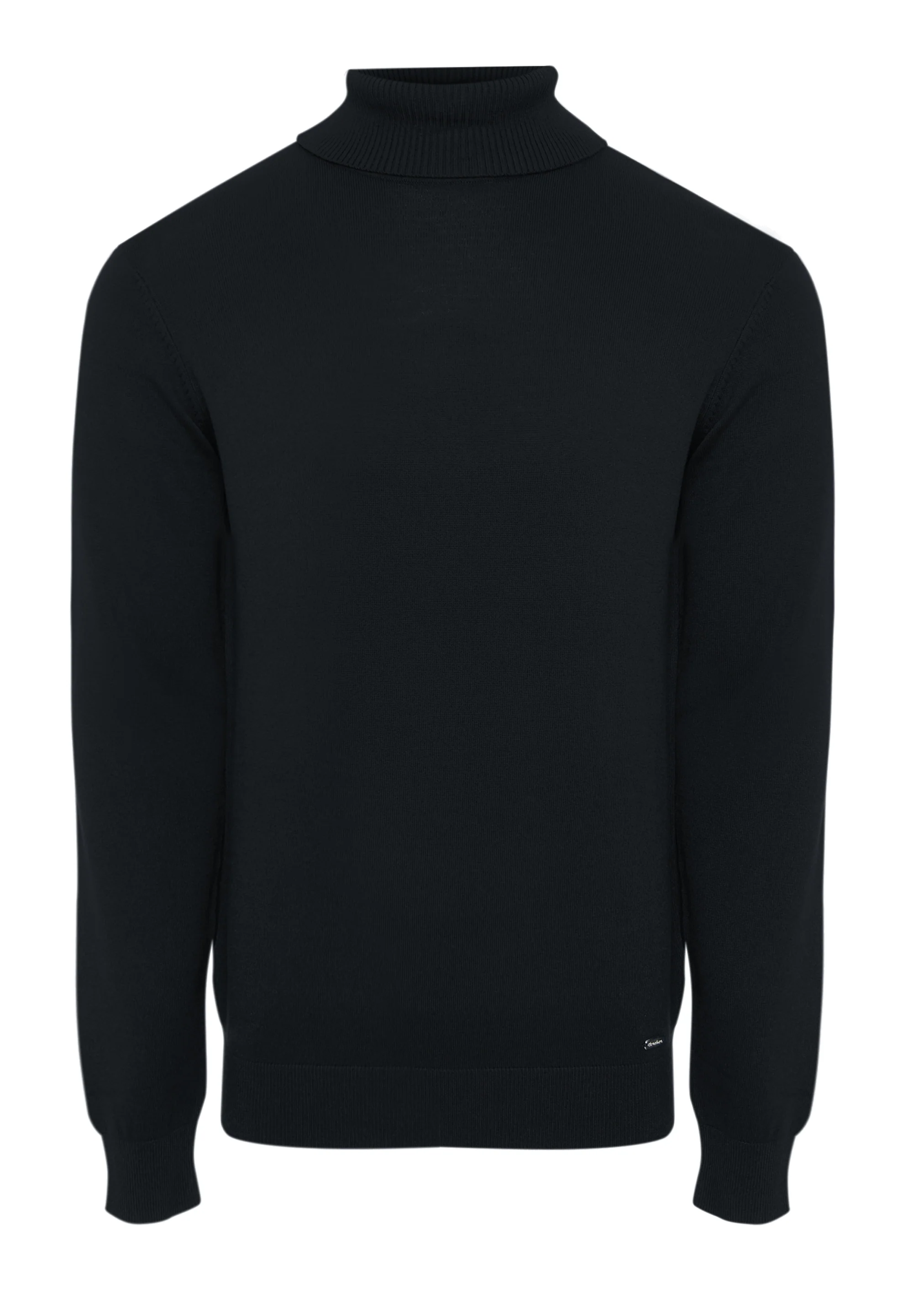 Knitted Roll Neck Jumper in Black - Image 5