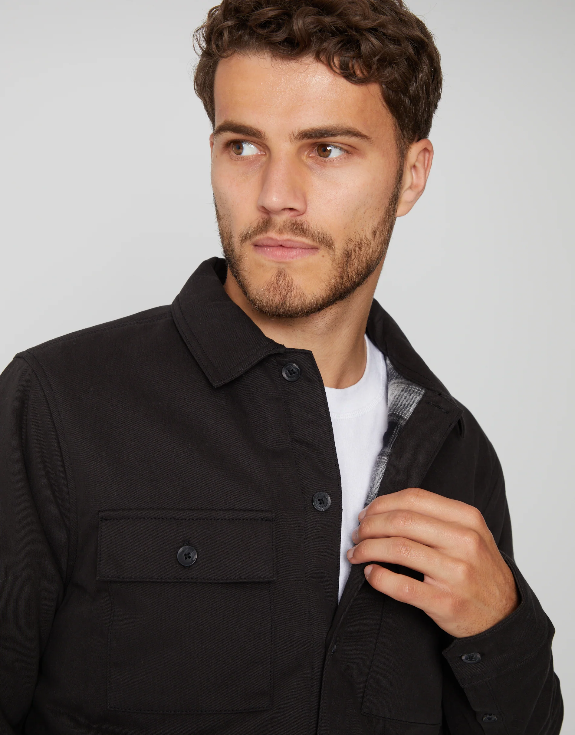 Lightweight Shacket in Black