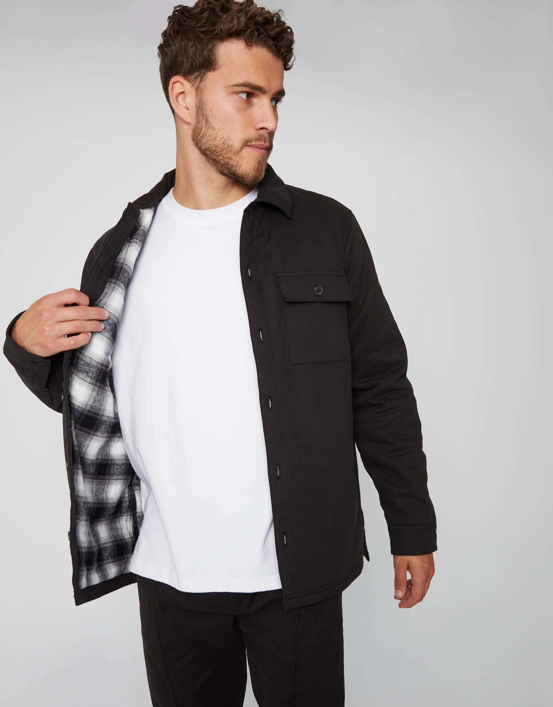 Lightweight Shacket in Black - Image 2