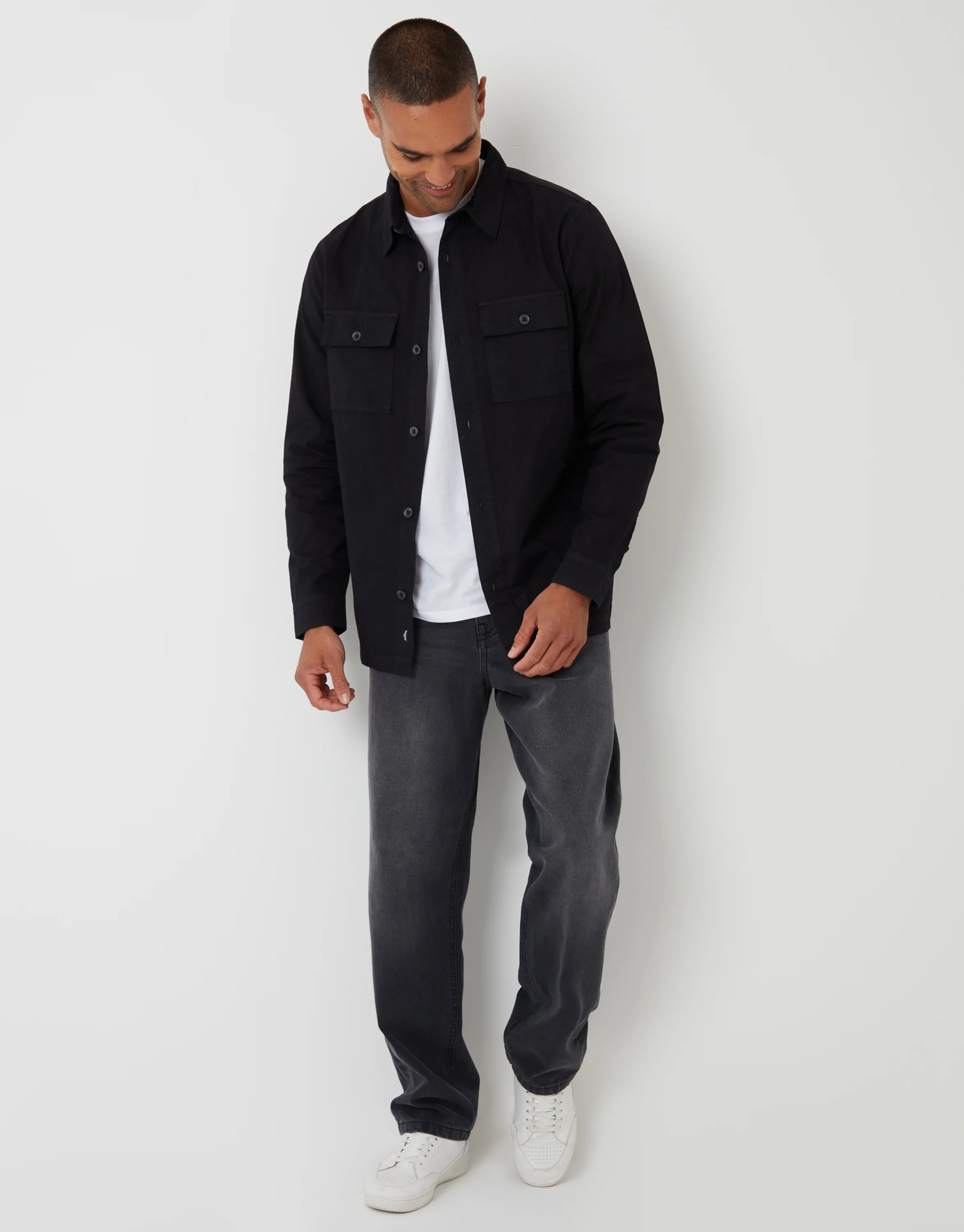 Lightweight Shacket in Black - Image 3