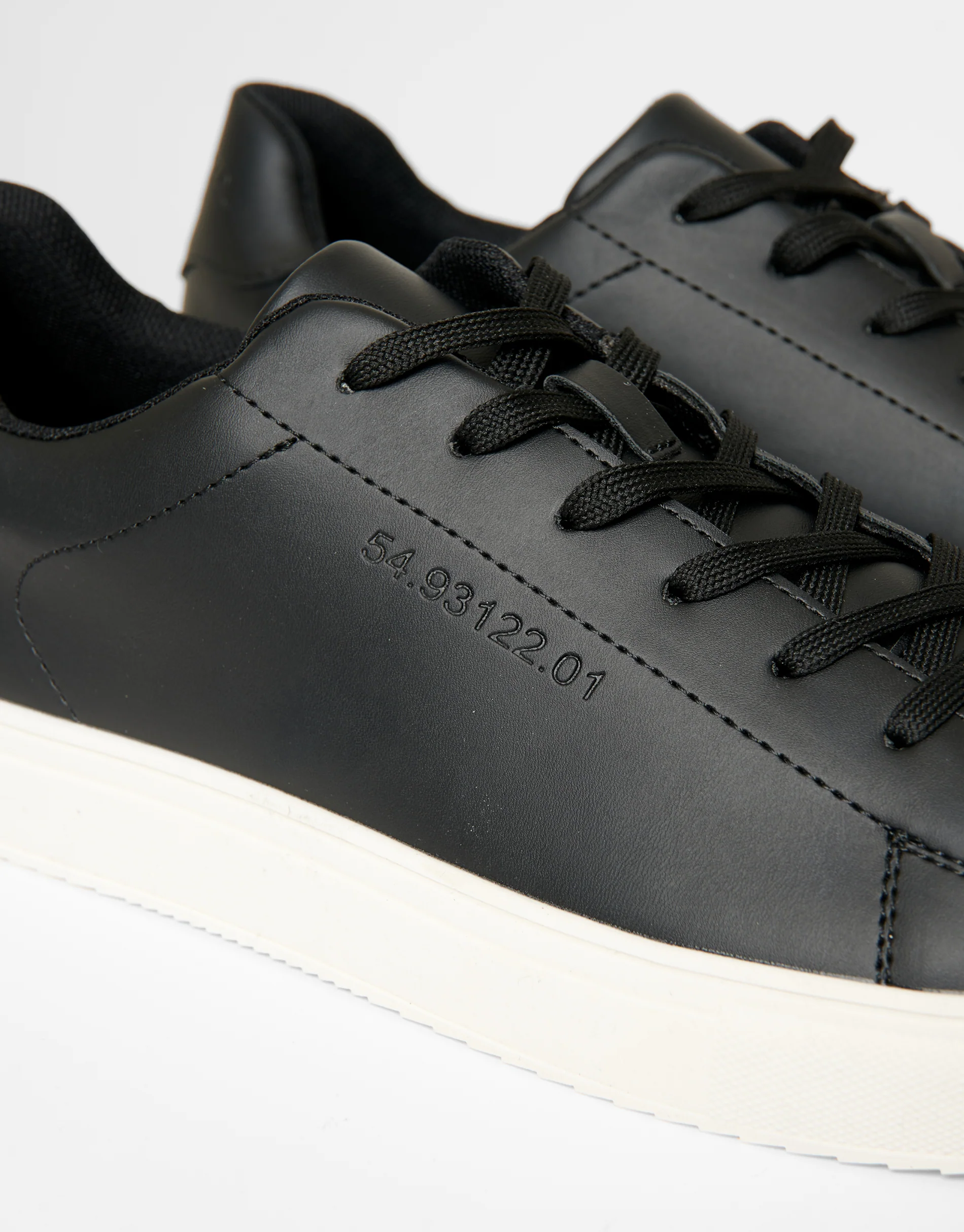PU Court Trainers in Black - Image 3