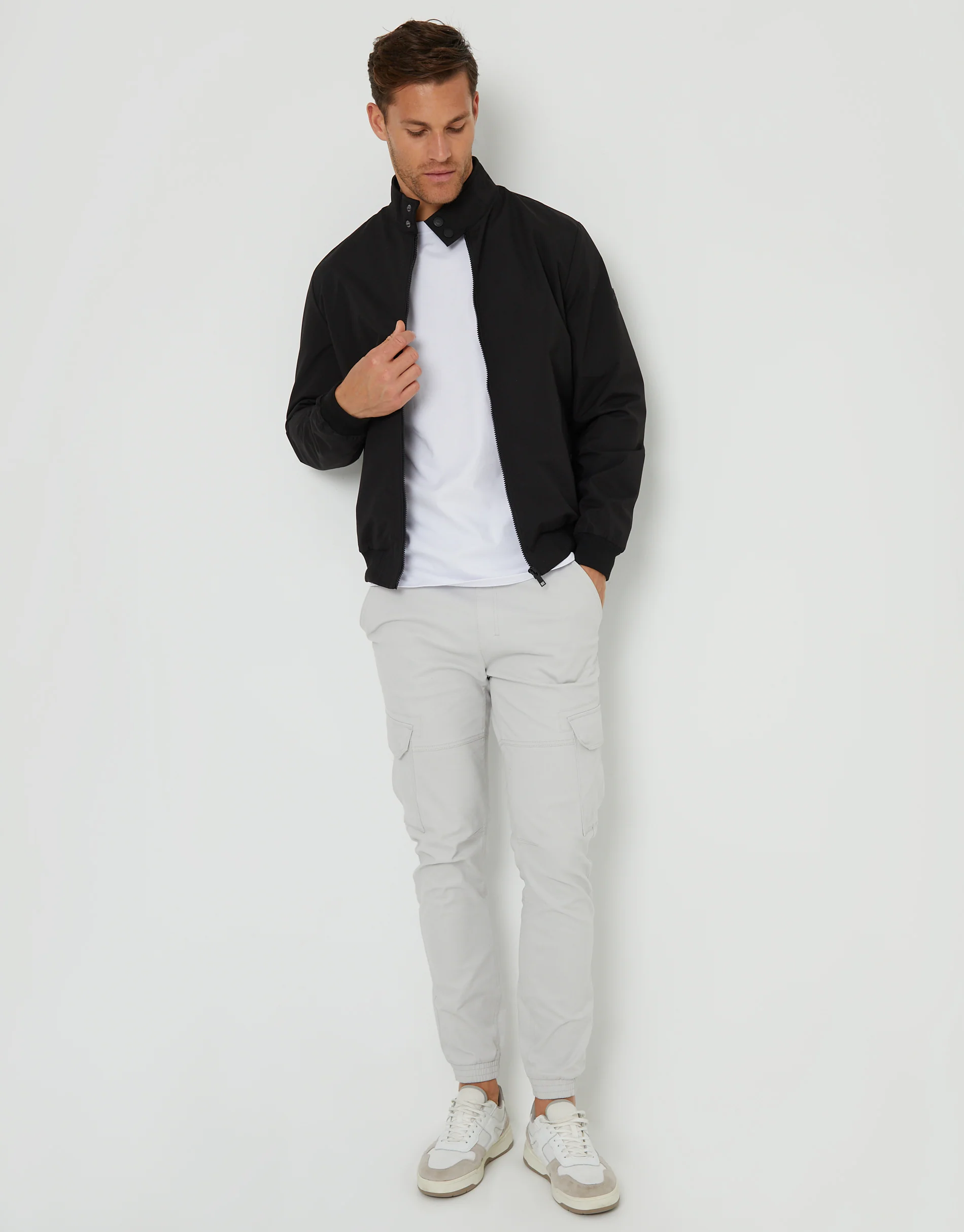 Showerproof Harrington Jacket in Black - Image 3