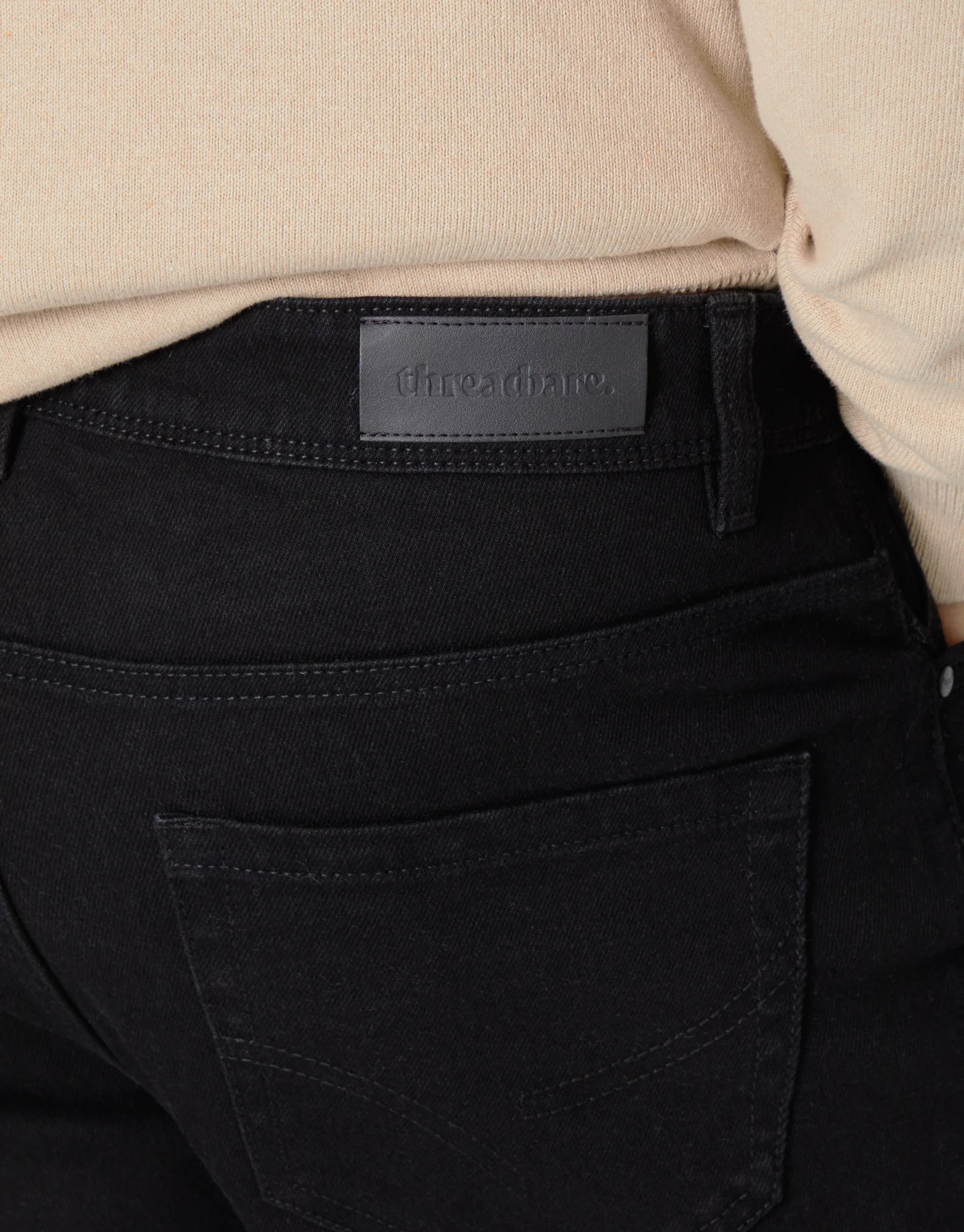 Straight Leg Jeans in Black - Image 4