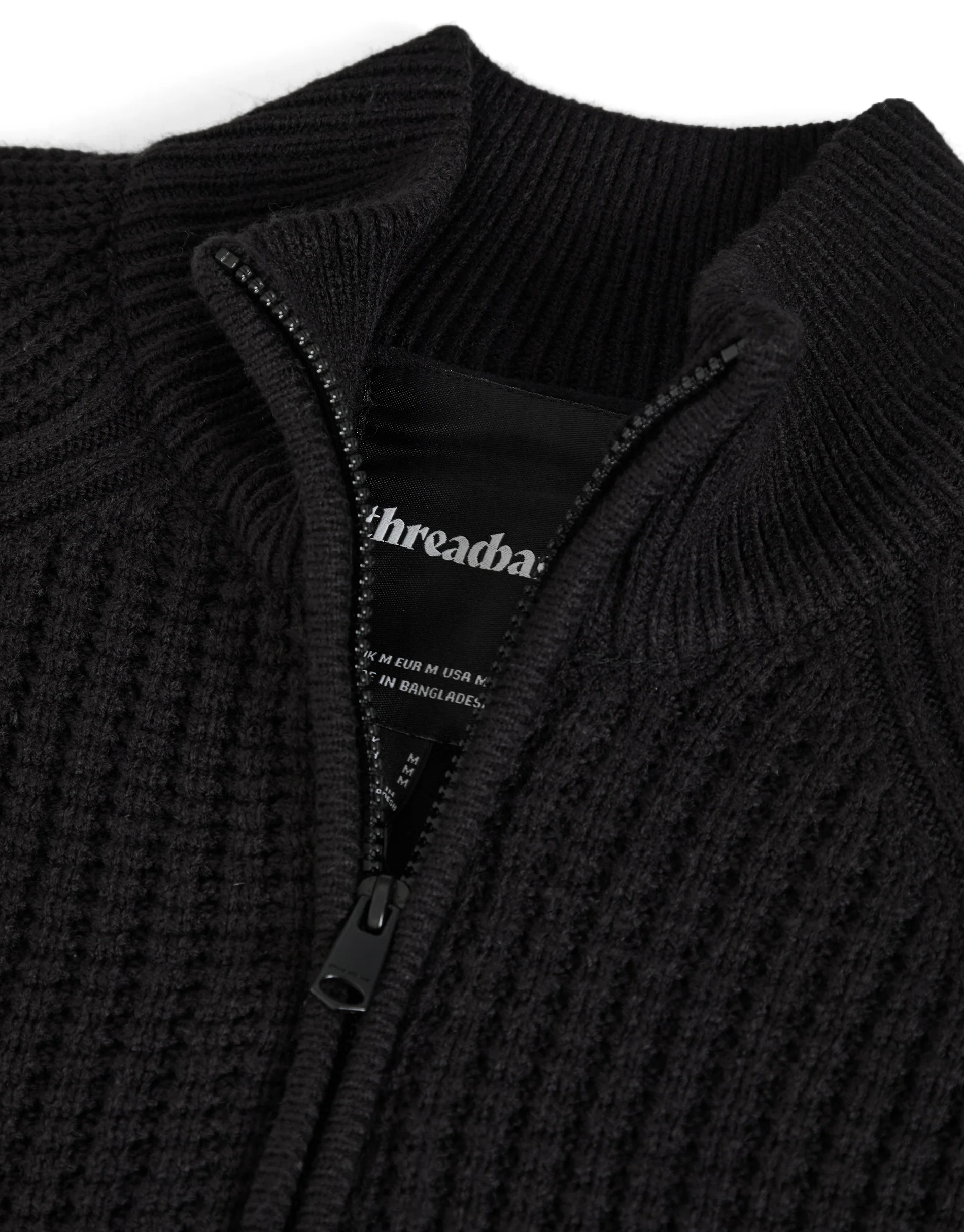 Zip Up Microfleece Lined Cardigan in Black - Image 5