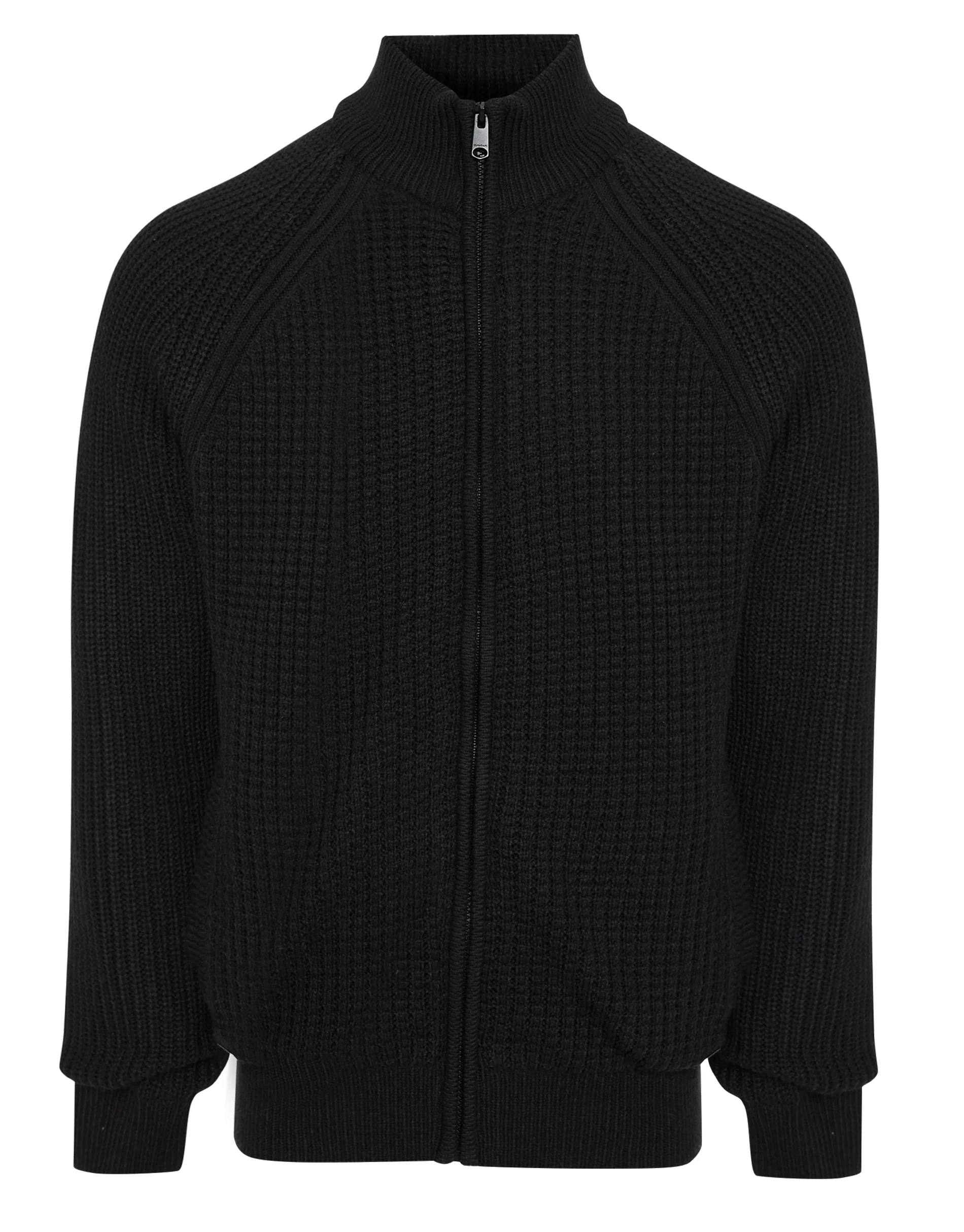 Zip Up Microfleece Lined Cardigan in Black - Image 7