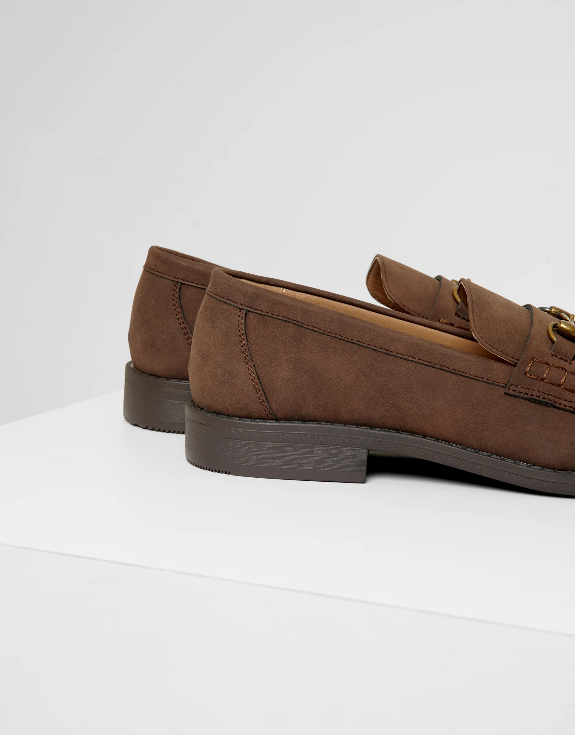 Faux Suede Snaffle Loafers in Brown - Image 4