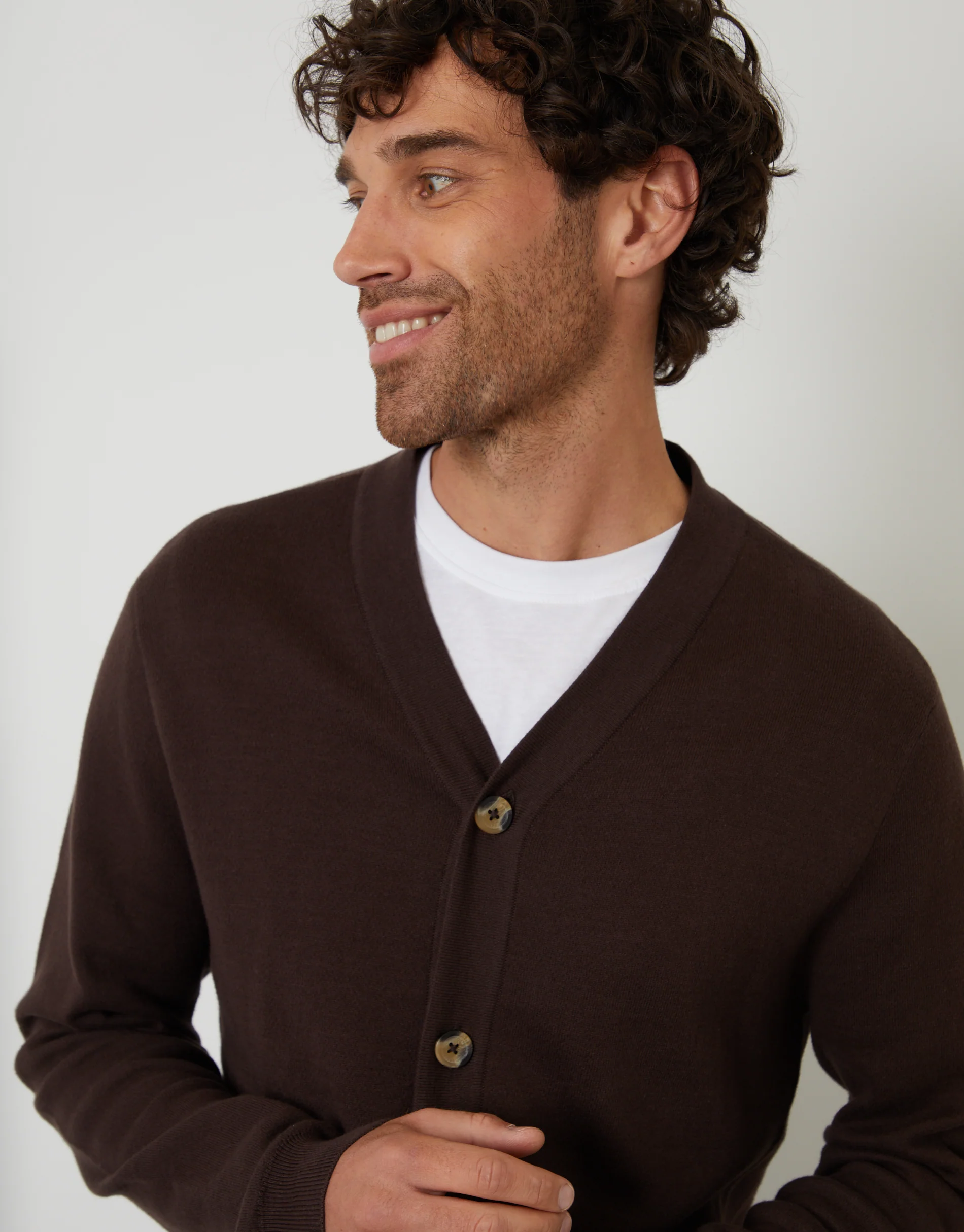 Knitted Cardigan in Brown - Image 4