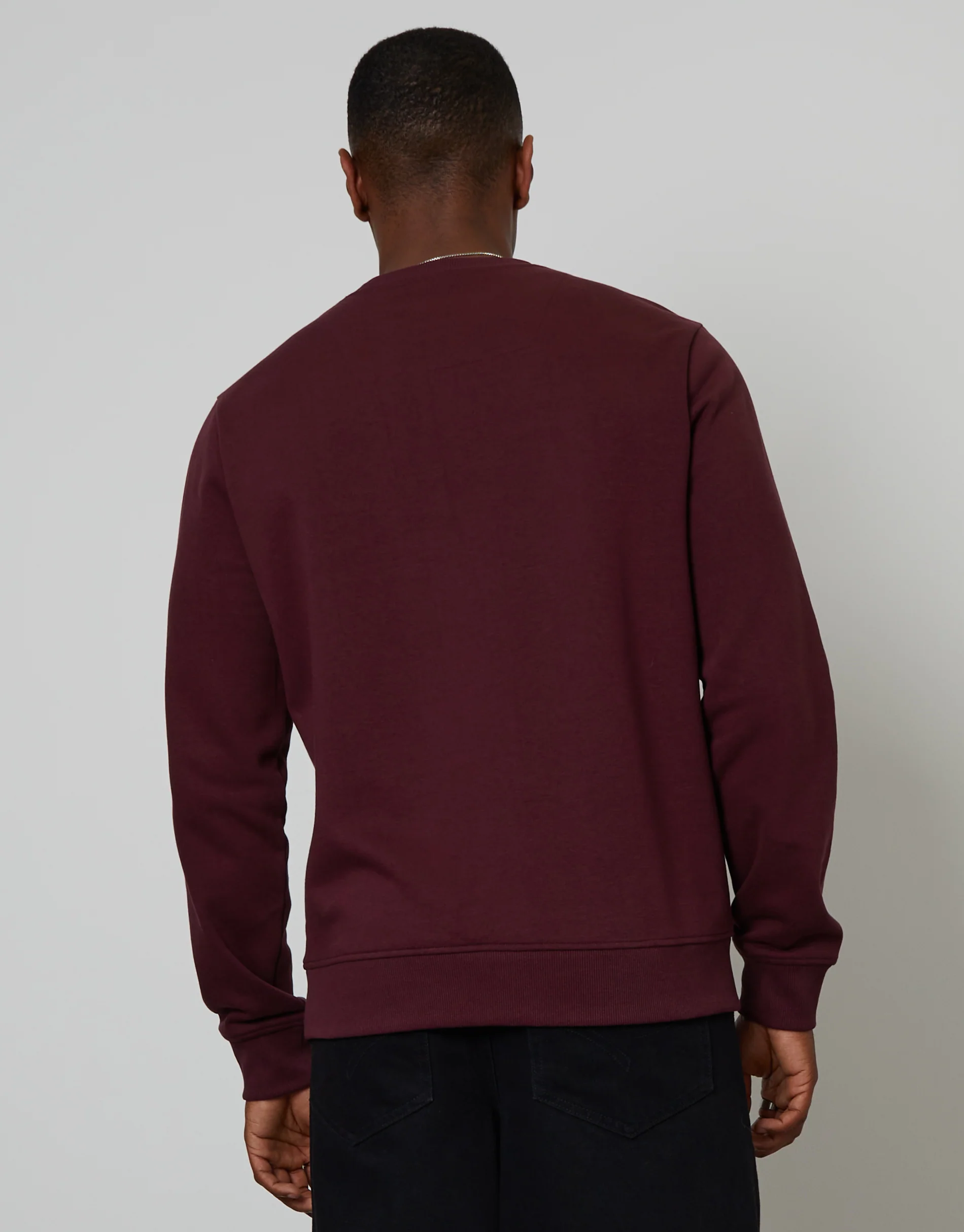 Crew Neck Sweatshirt in Burgundy - Image 2