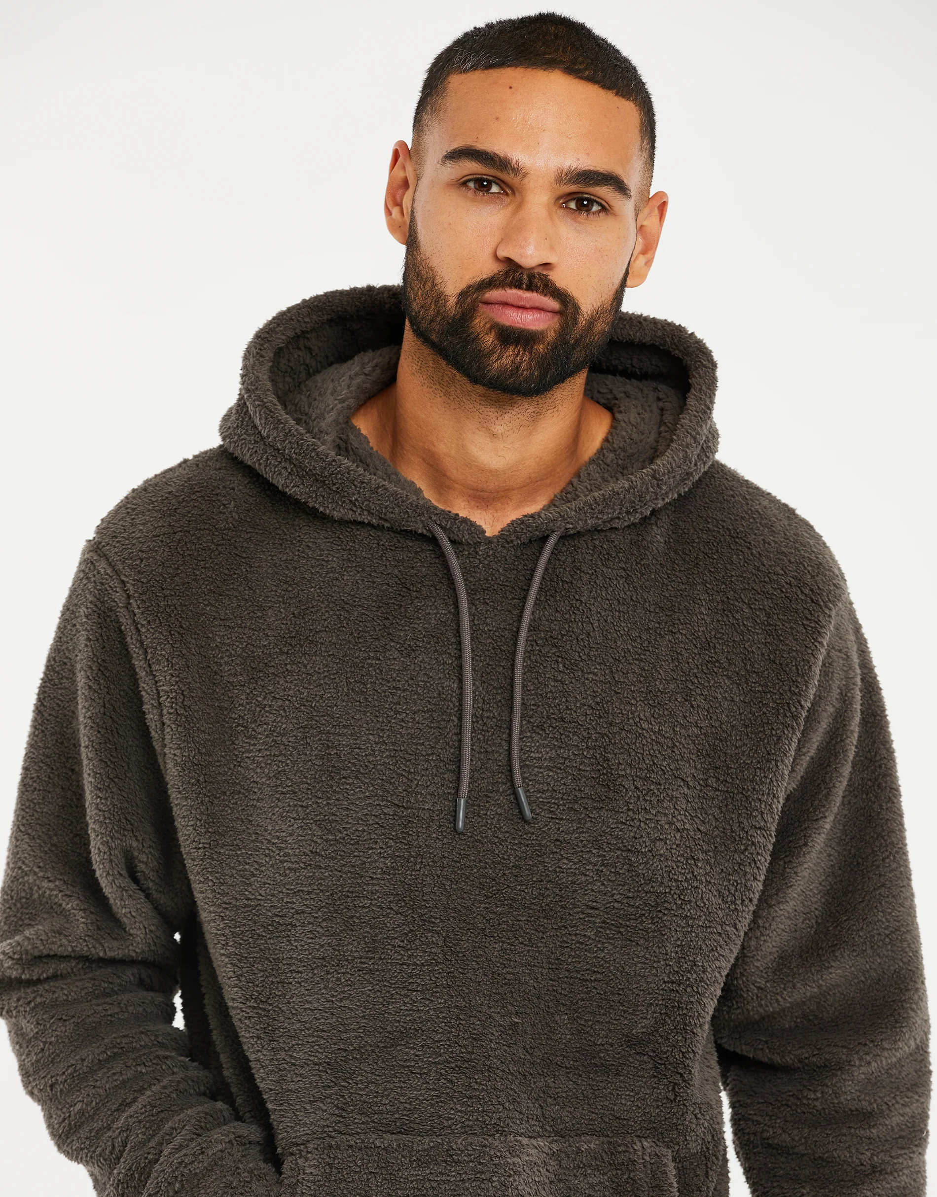 Faux Borg Lounge Hoodie in Charcoal Grey - Image 4