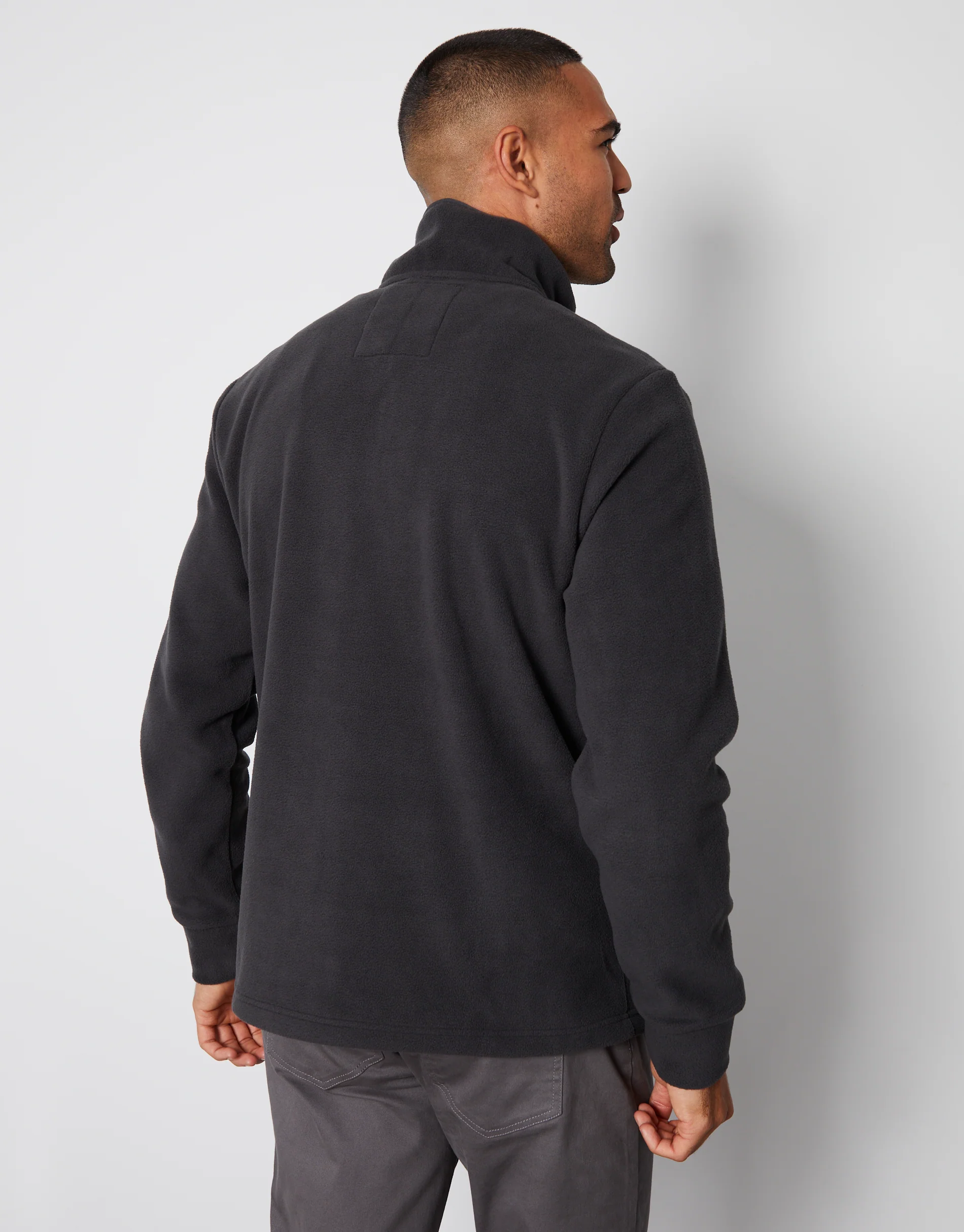 Onion Quilted Quarter Zip Fleece in Charcoal Grey - Image 2