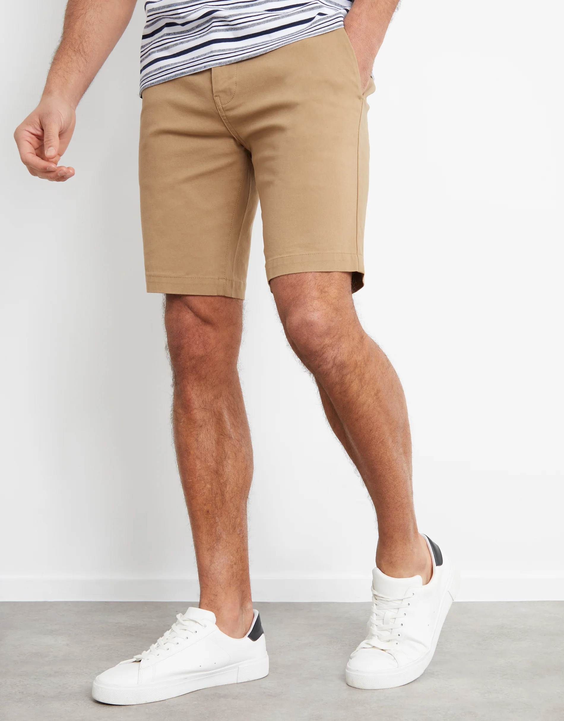 Slim Fit Chino Shorts in Dark Stone - Image 2