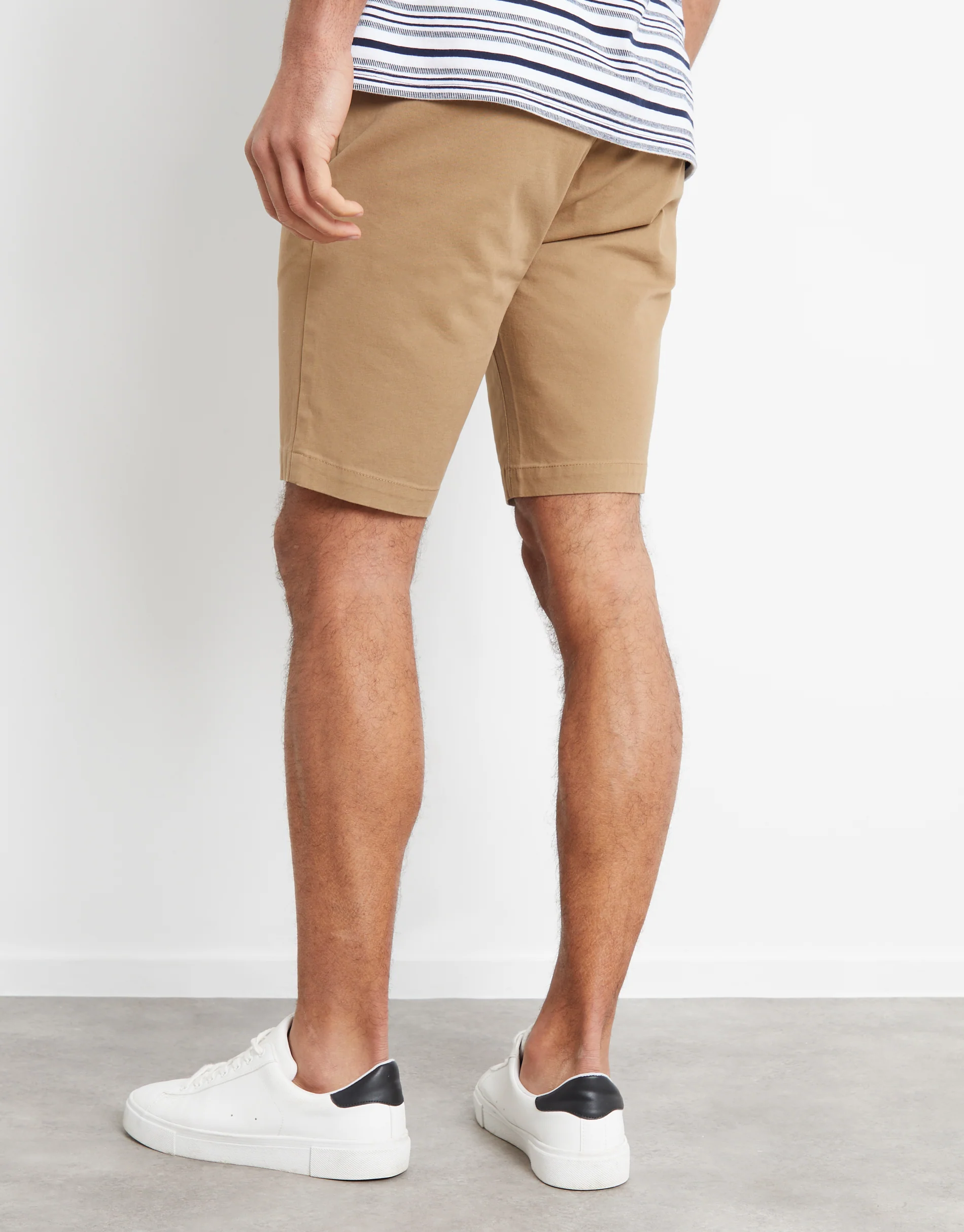 Slim Fit Chino Shorts in Dark Stone - Image 3