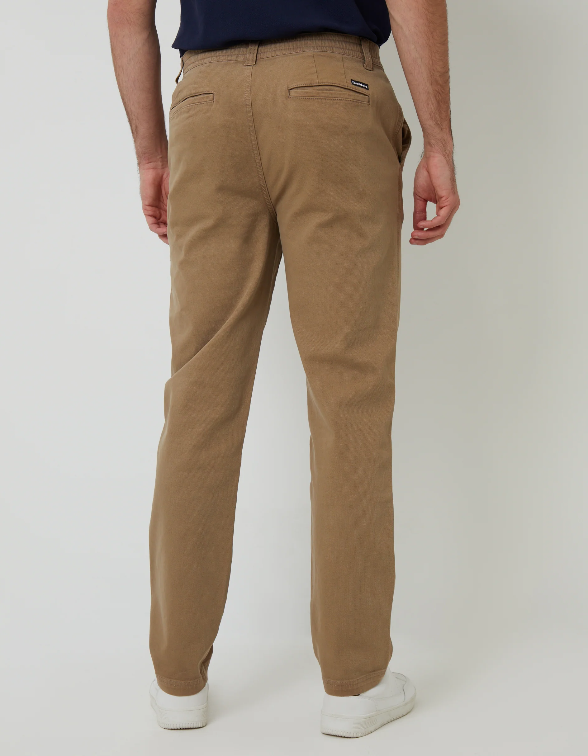 Elasticated Waist Chino Trousers in Dark Stone - Image 3