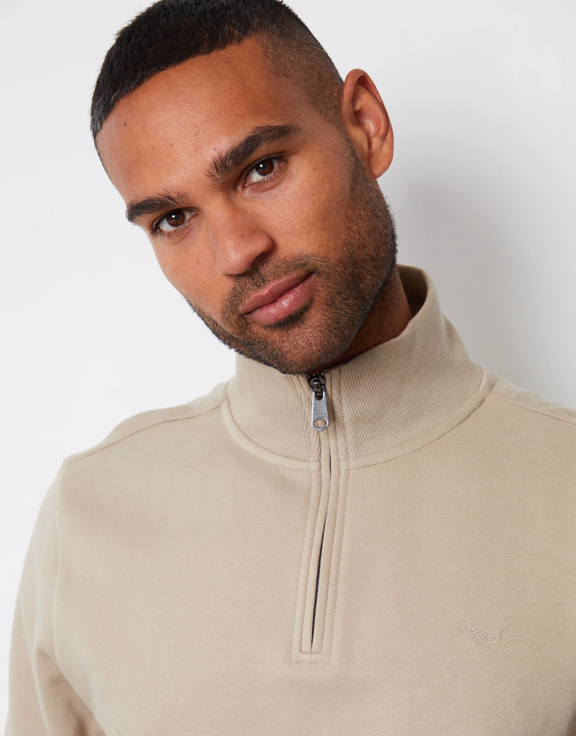 Quarter Zip Sweatshirt in Dark Stone - Image 4