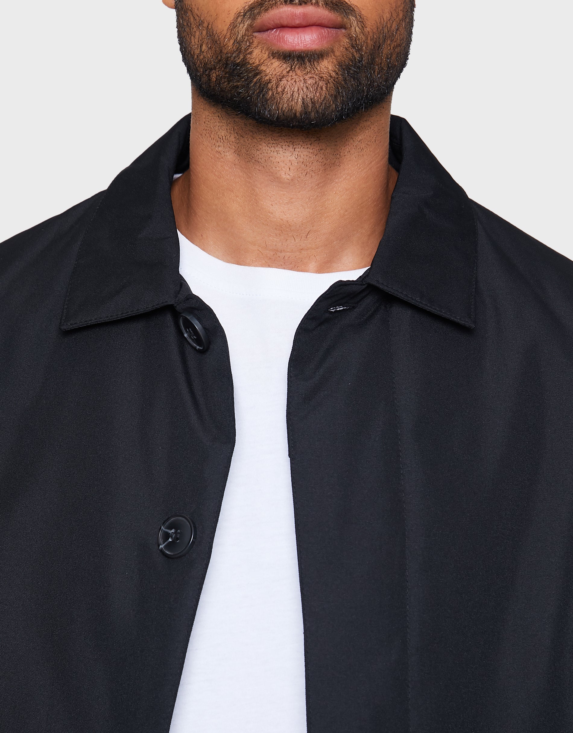 Collared Coat in Black - Image 4
