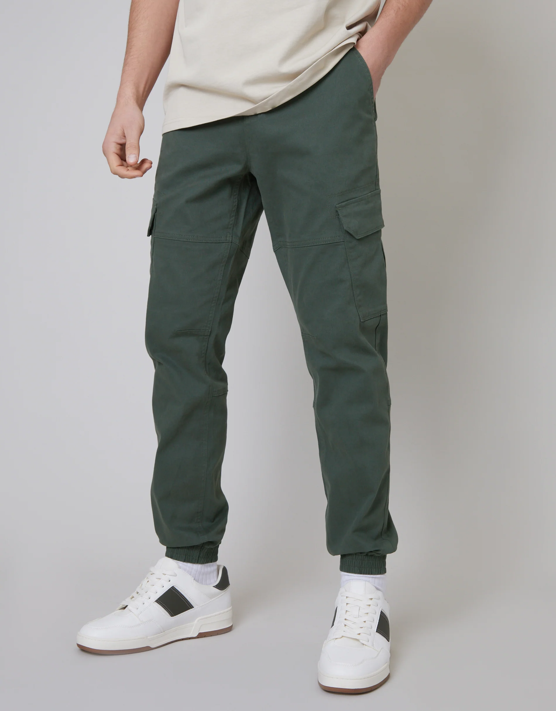 Jogger Style Cargo Trousers in Grey - Image 2