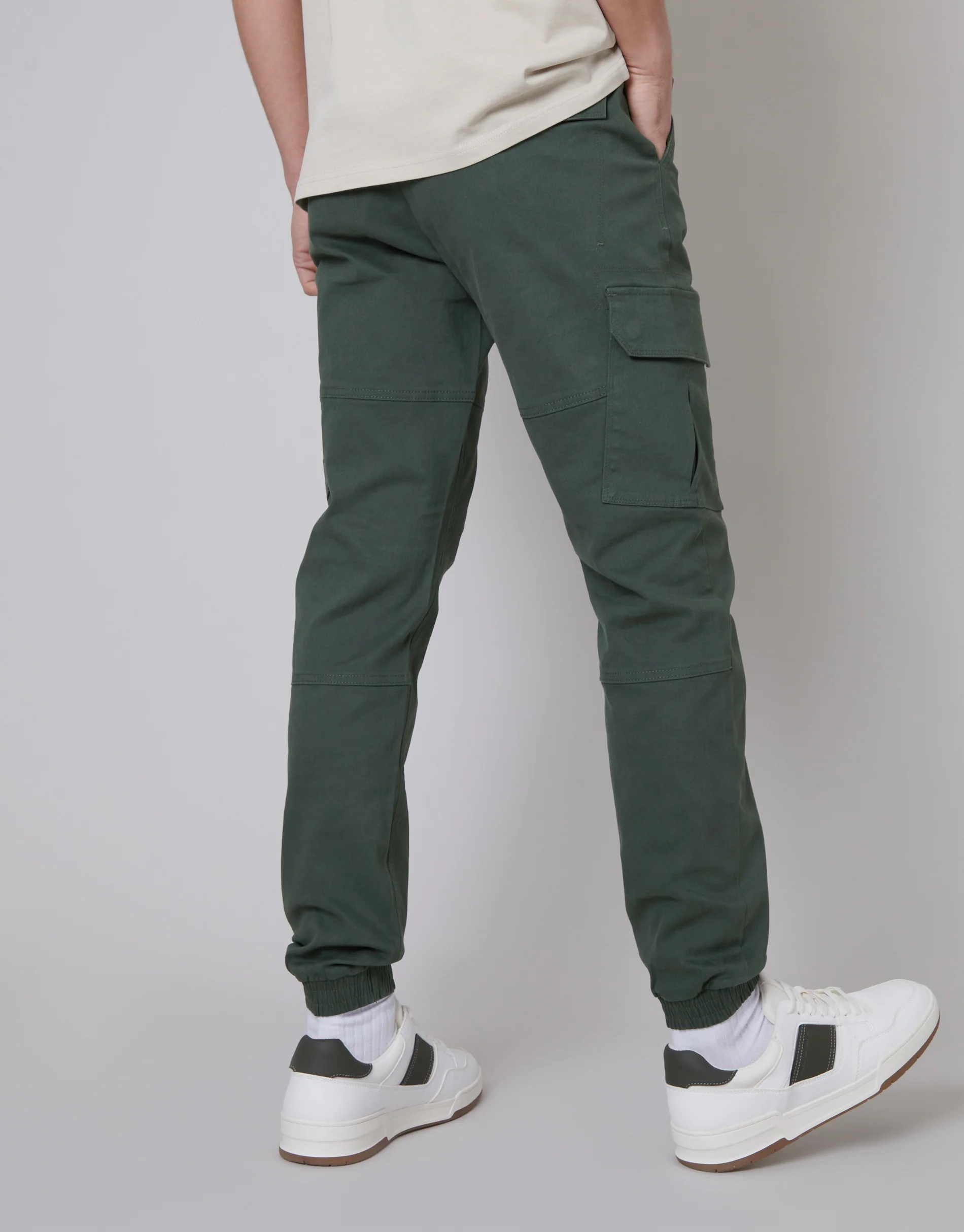 Jogger Style Cargo Trousers in Grey - Image 3