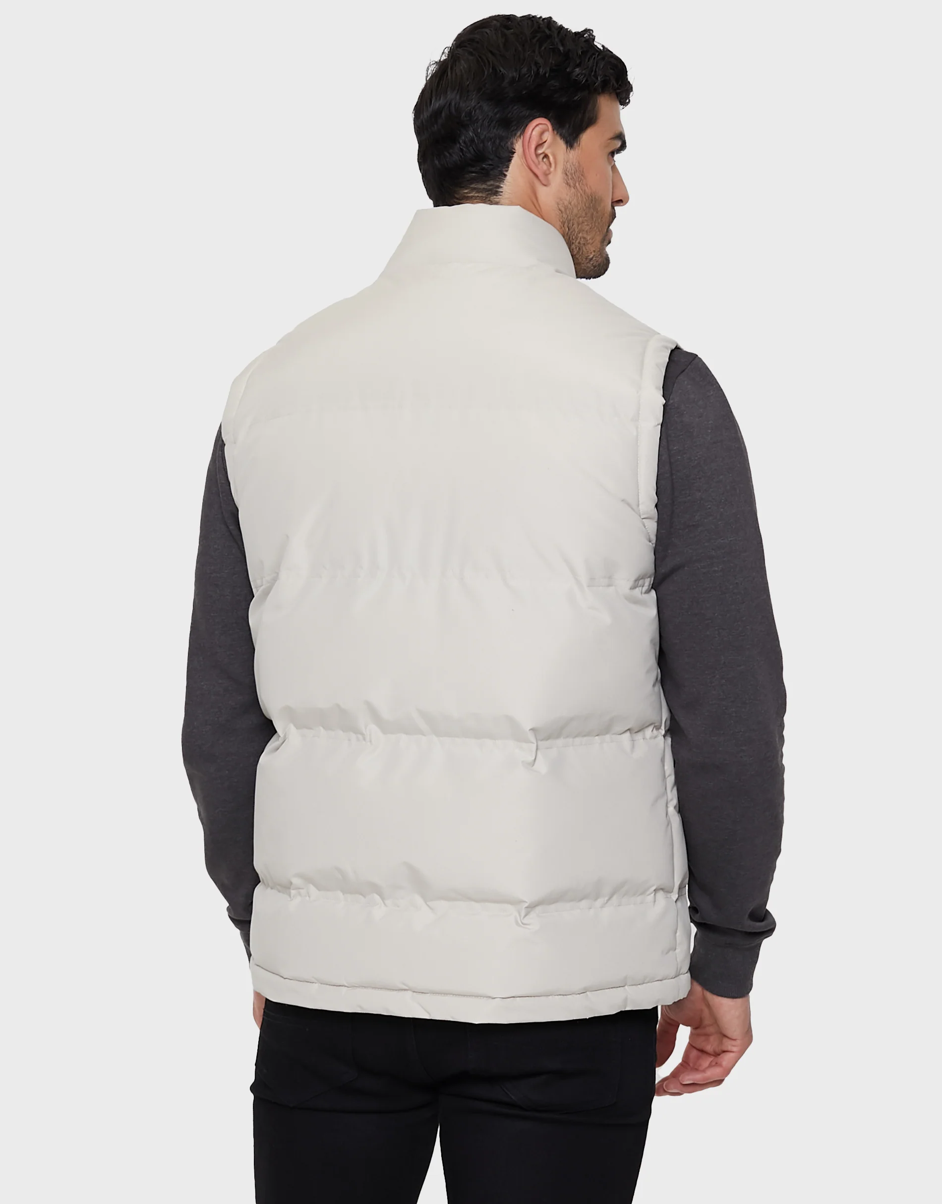 Padded Gilet in Stone - Image 2