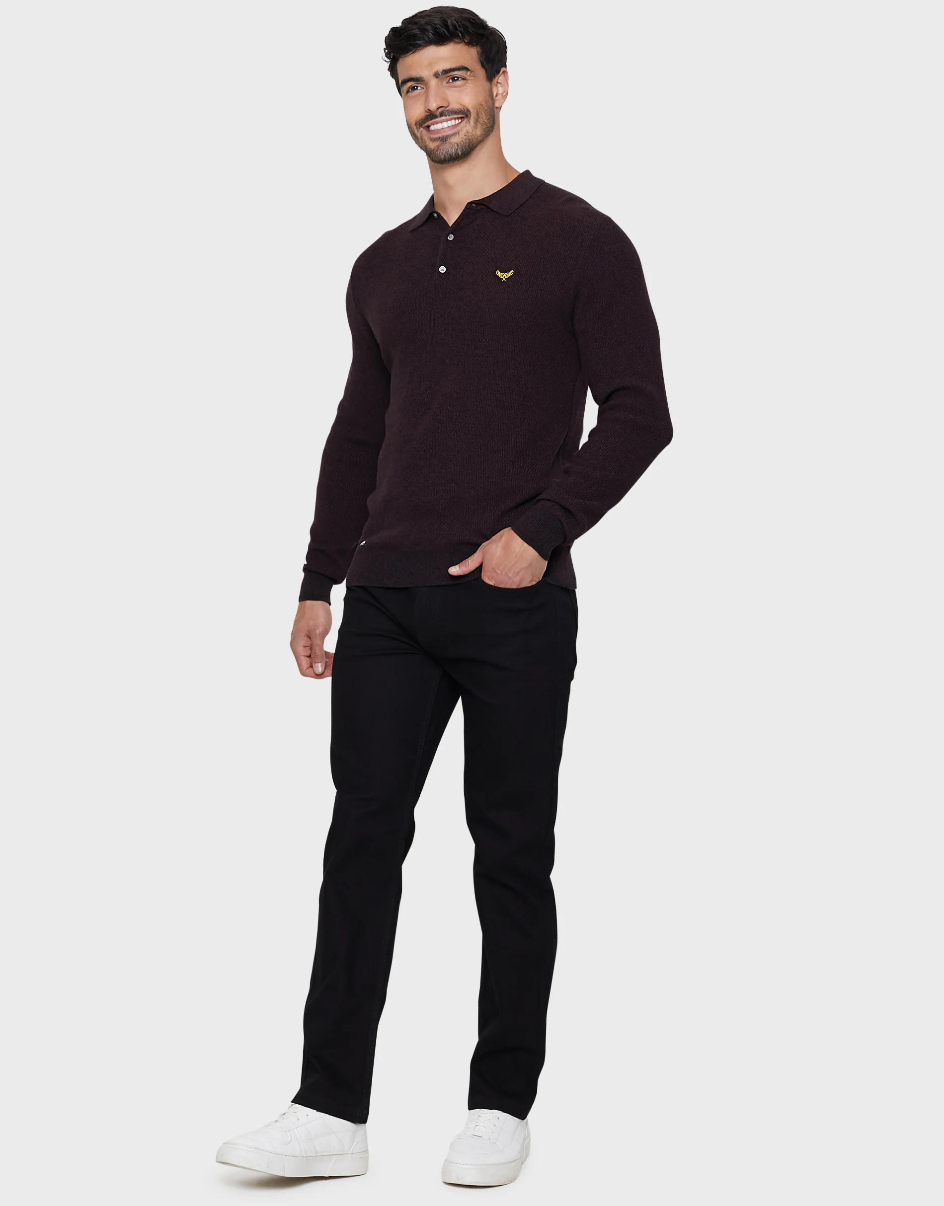 Straight Leg Belted Jeans in Black - Image 3