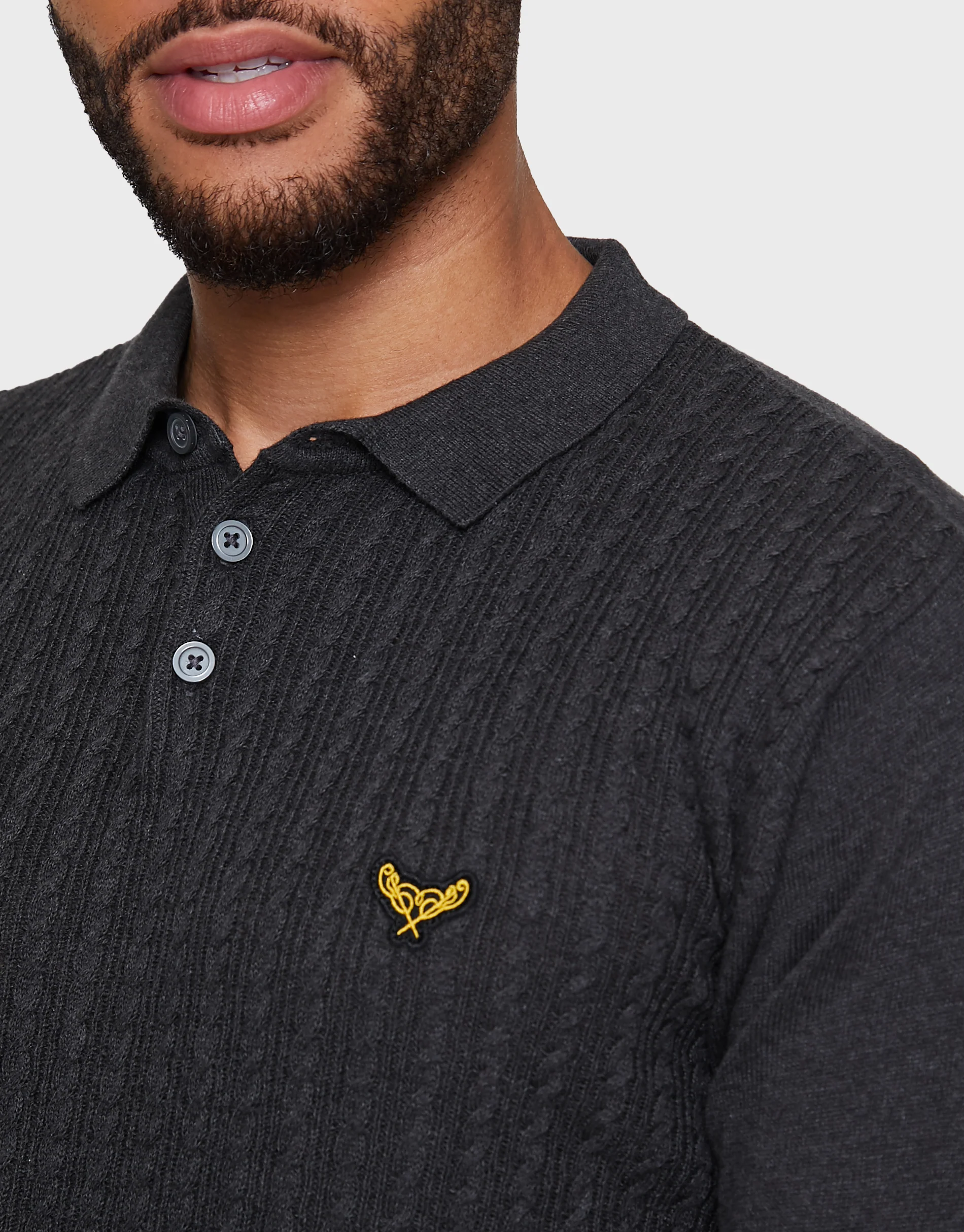 Polo Neck Jumper in Charcoal Grey Marl - Image 4