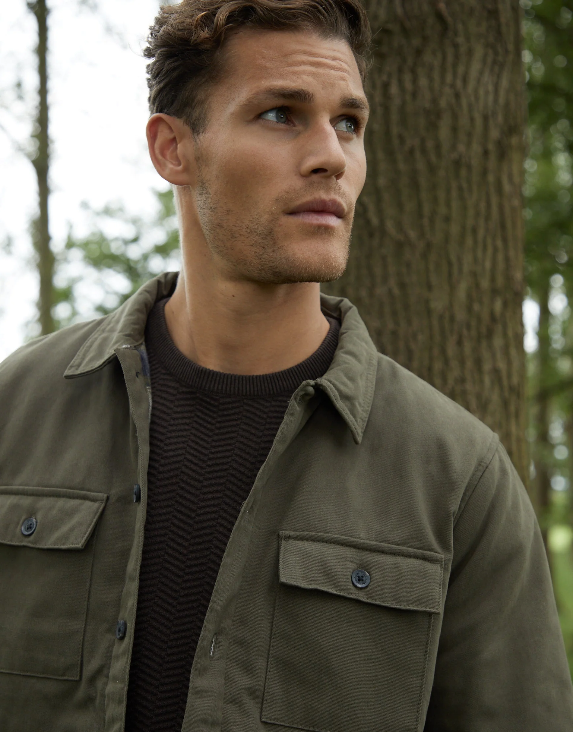 Lightweight Shacket in Khaki Green - Image 4