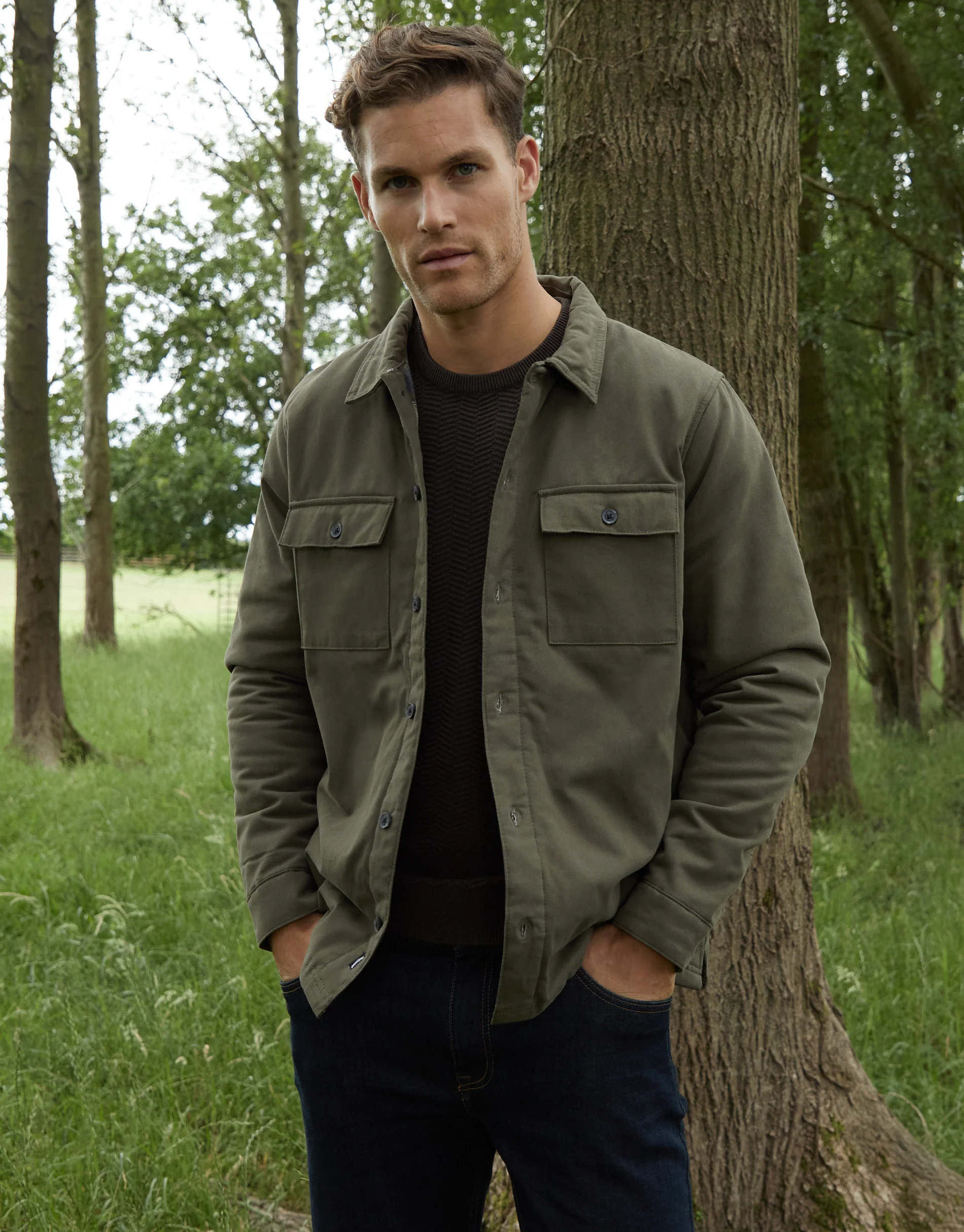 Lightweight Shacket in Khaki Green - Image 5
