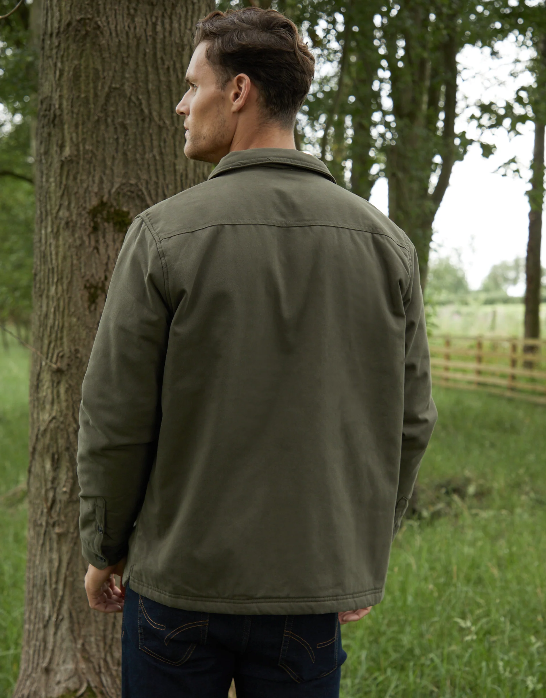 Lightweight Shacket in Khaki Green - Image 6