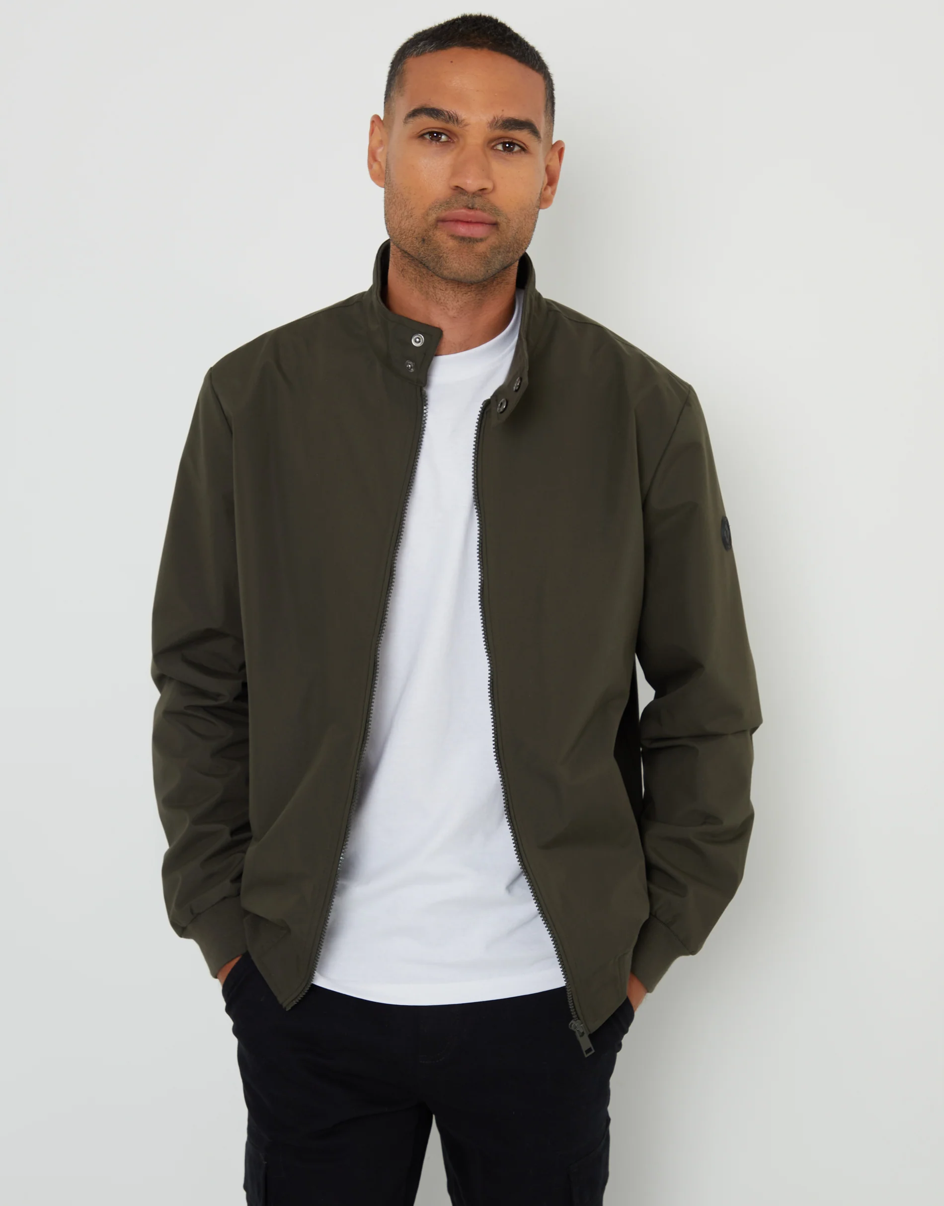 Showerproof Harrington Jacket in Khaki Green