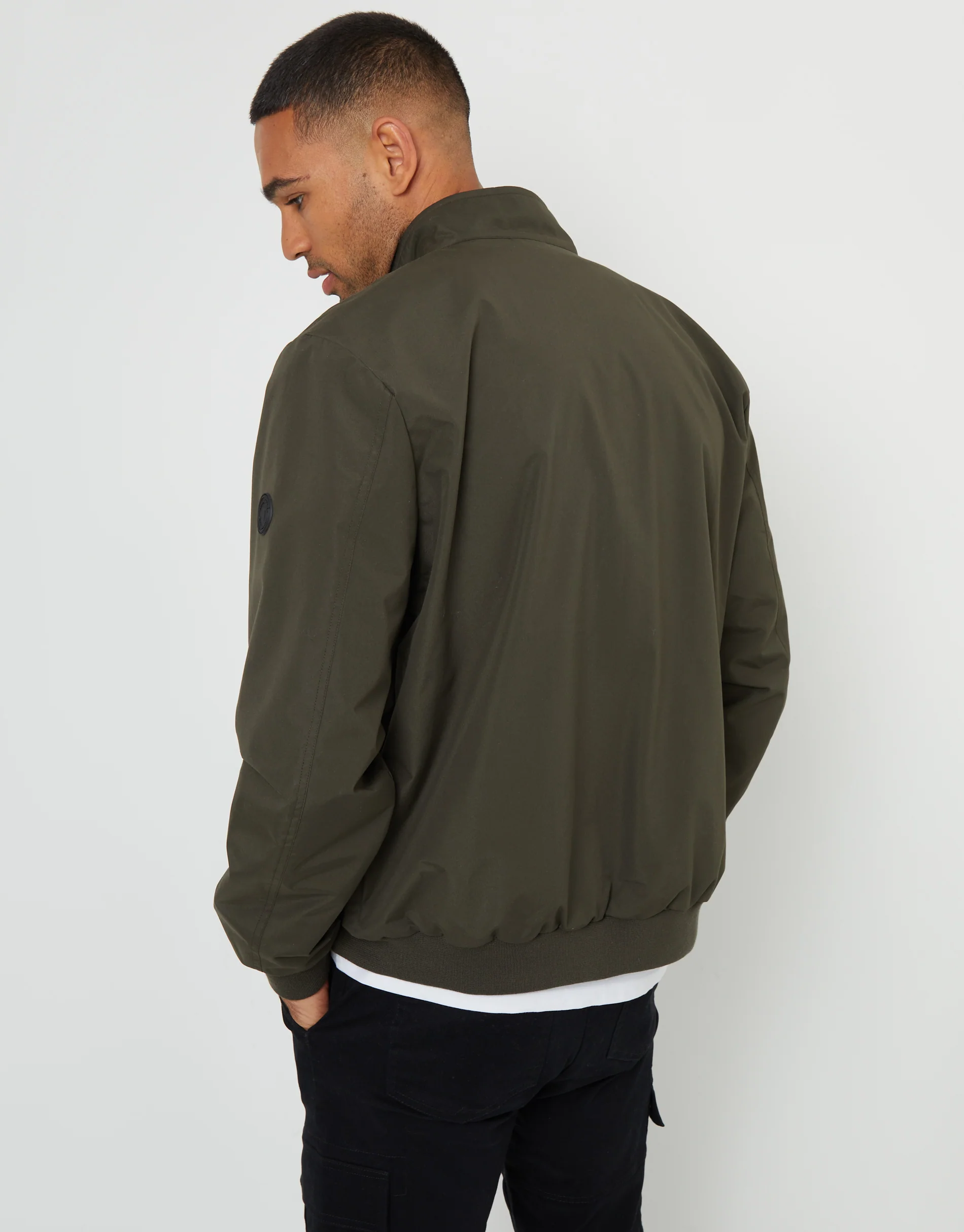 Showerproof Harrington Jacket in Khaki Green - Image 2