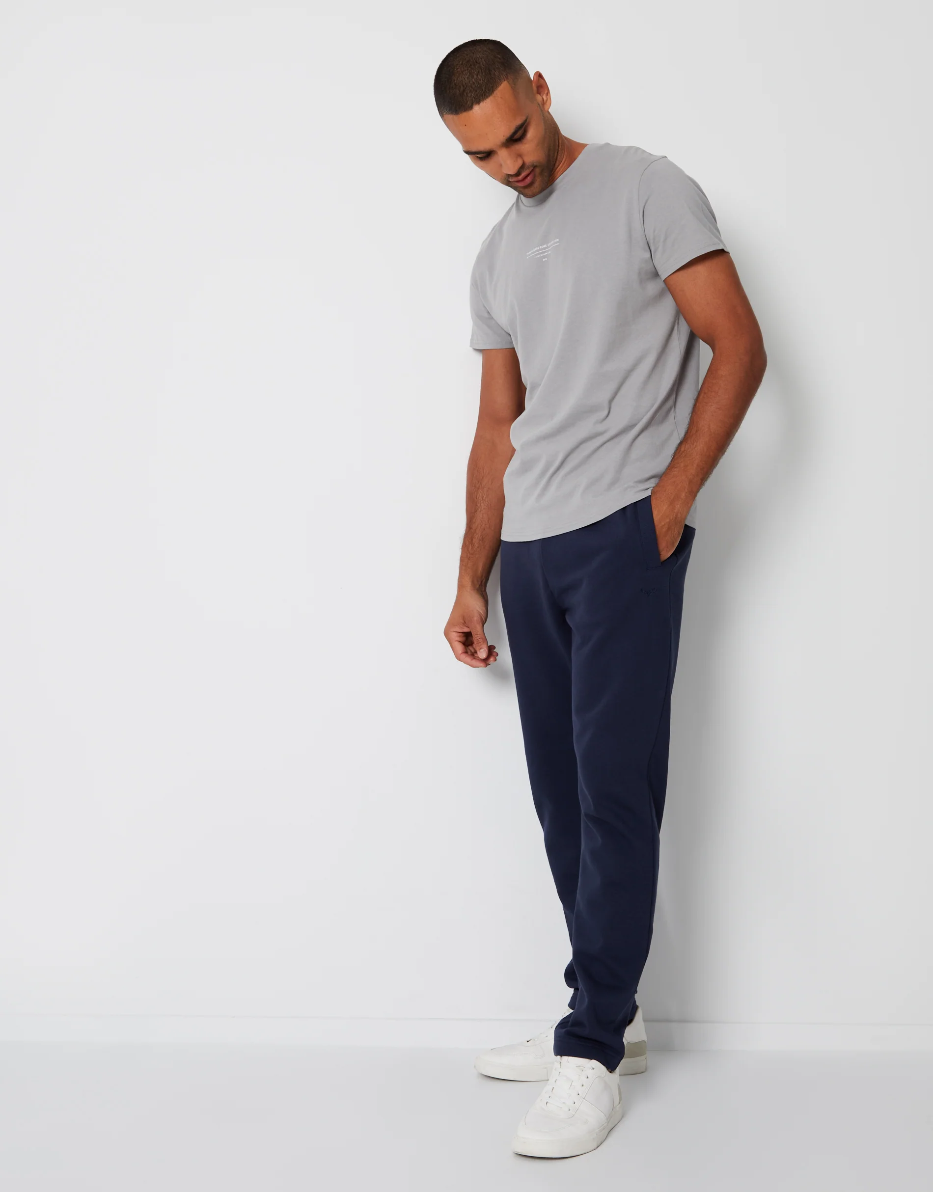 Straight Leg Joggers in Navy