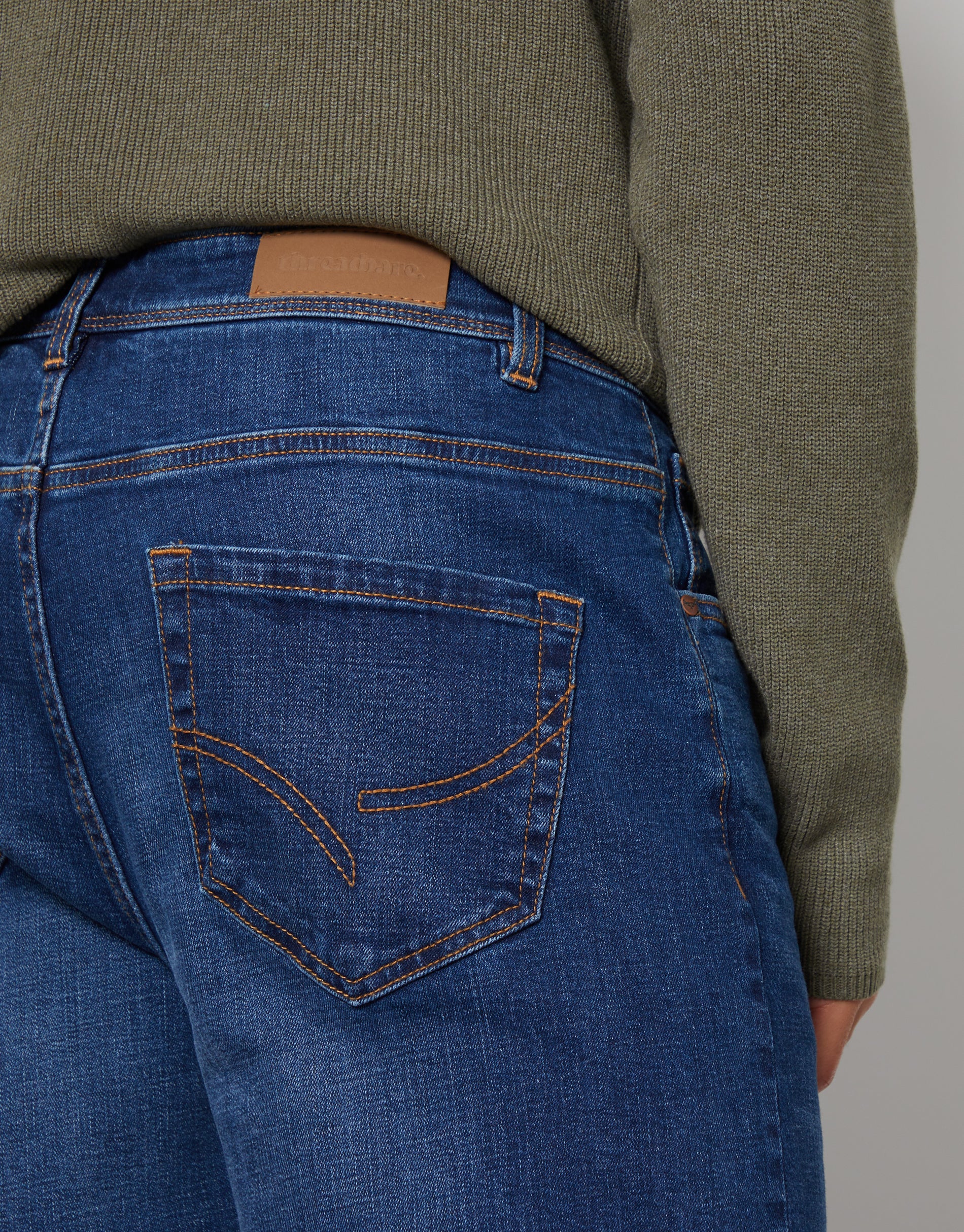 Straight Leg Jeans in Mid Wash - Image 4