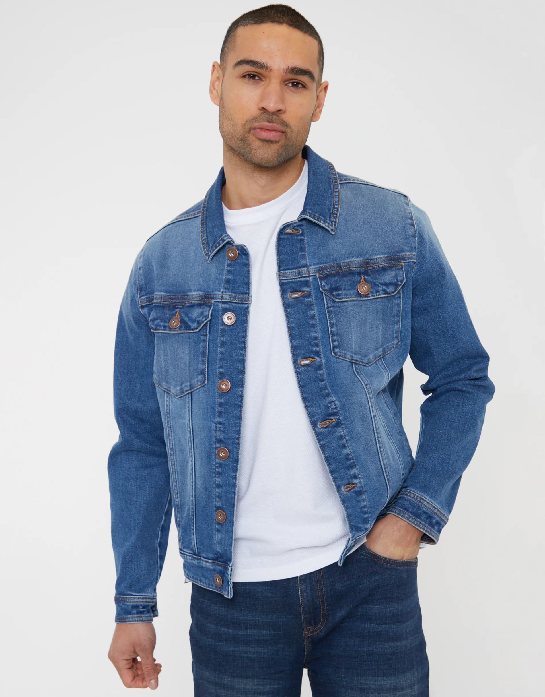 Denim Jacket in Mid Wash