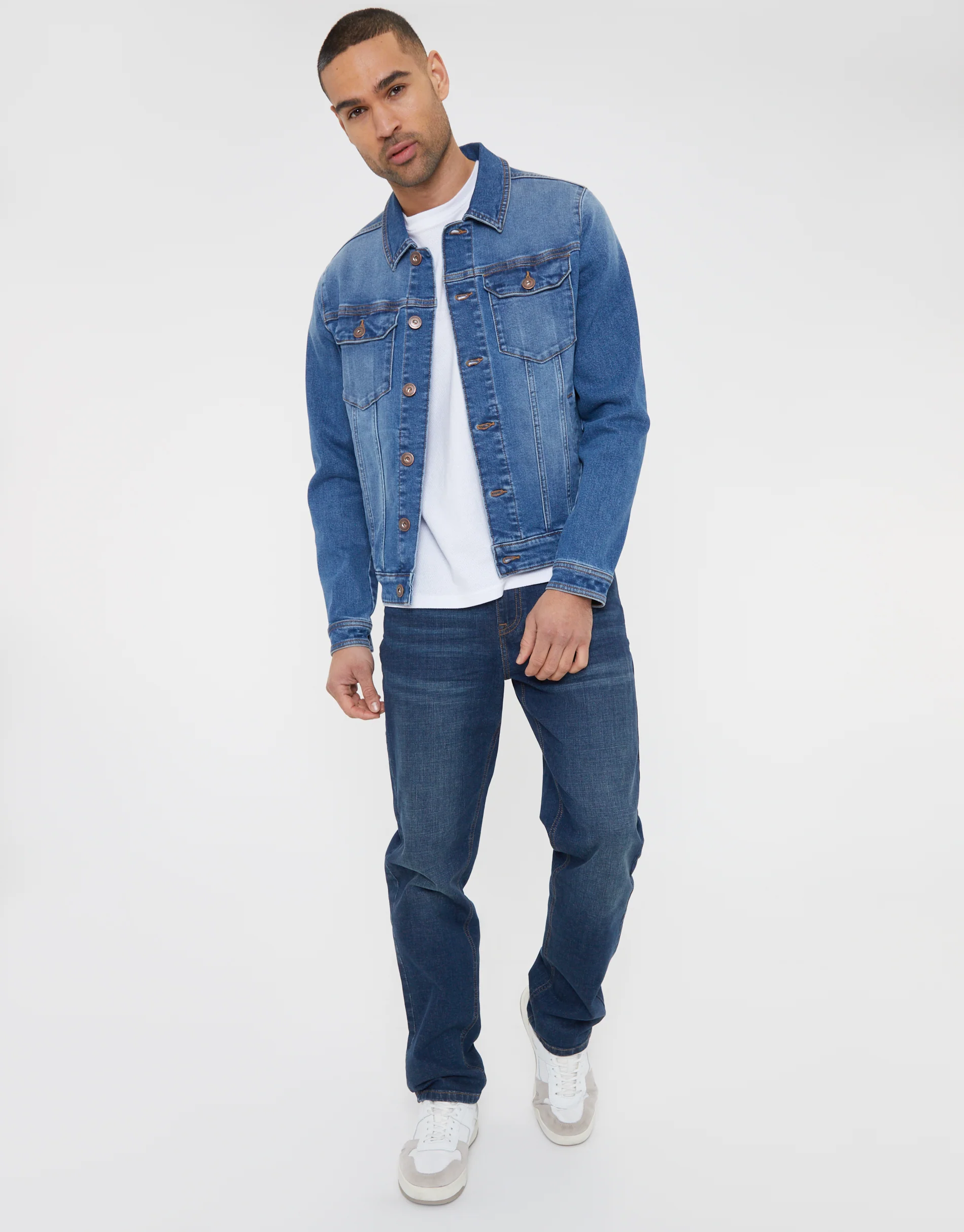 Denim Jacket in Mid Wash - Image 3