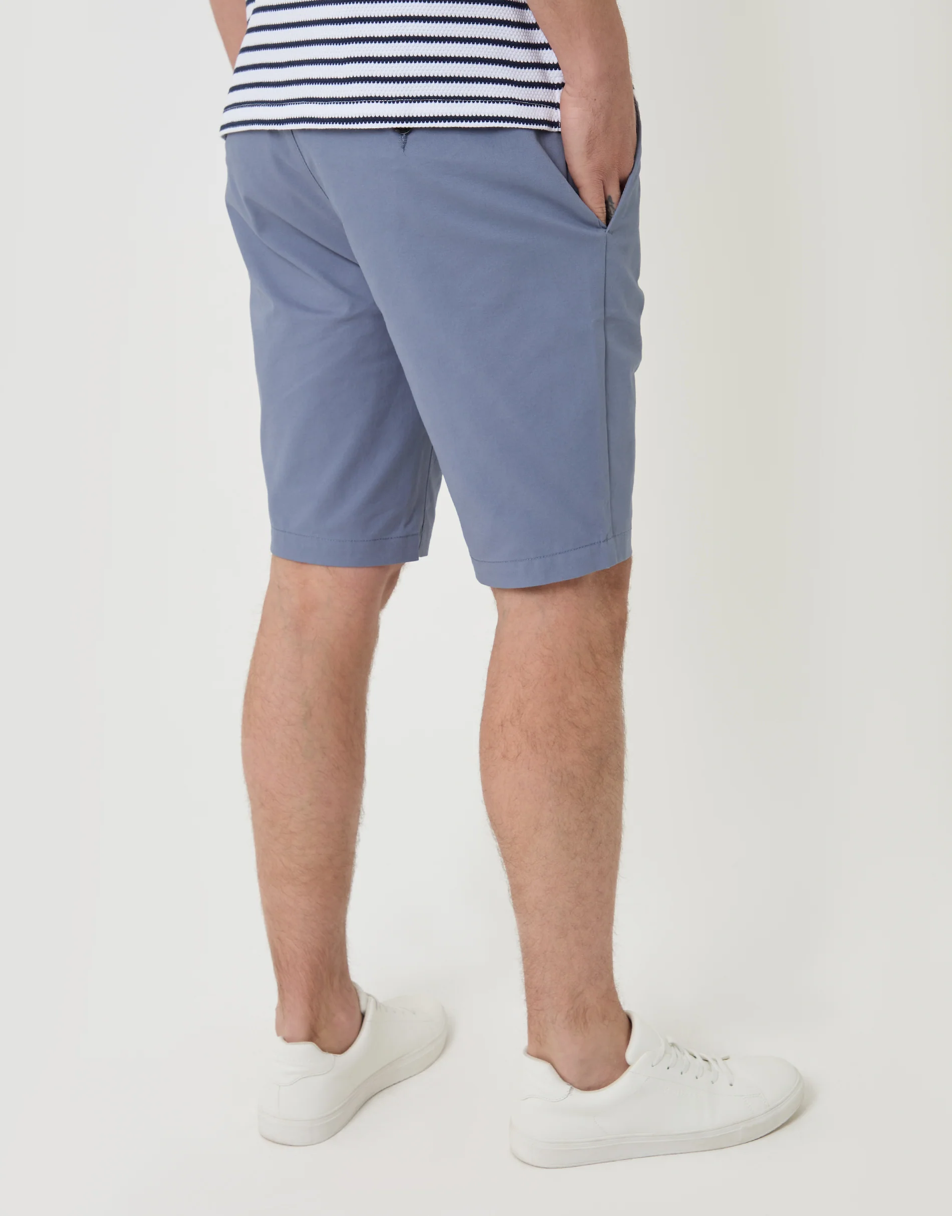 Belted Chino Shorts in Misty Blue - Image 3