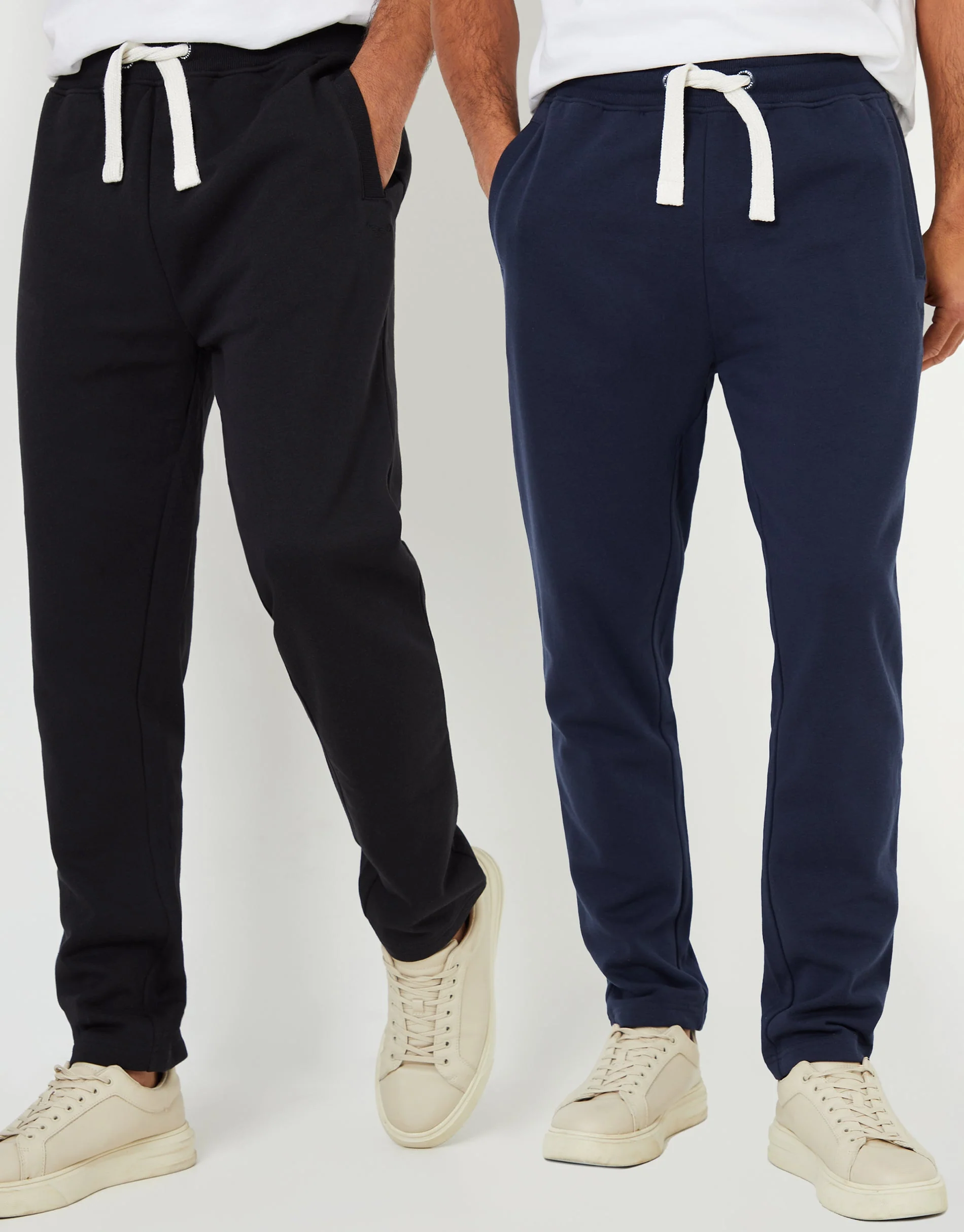 2 Pack Straight Leg Joggers in Navy & Black - Image 2