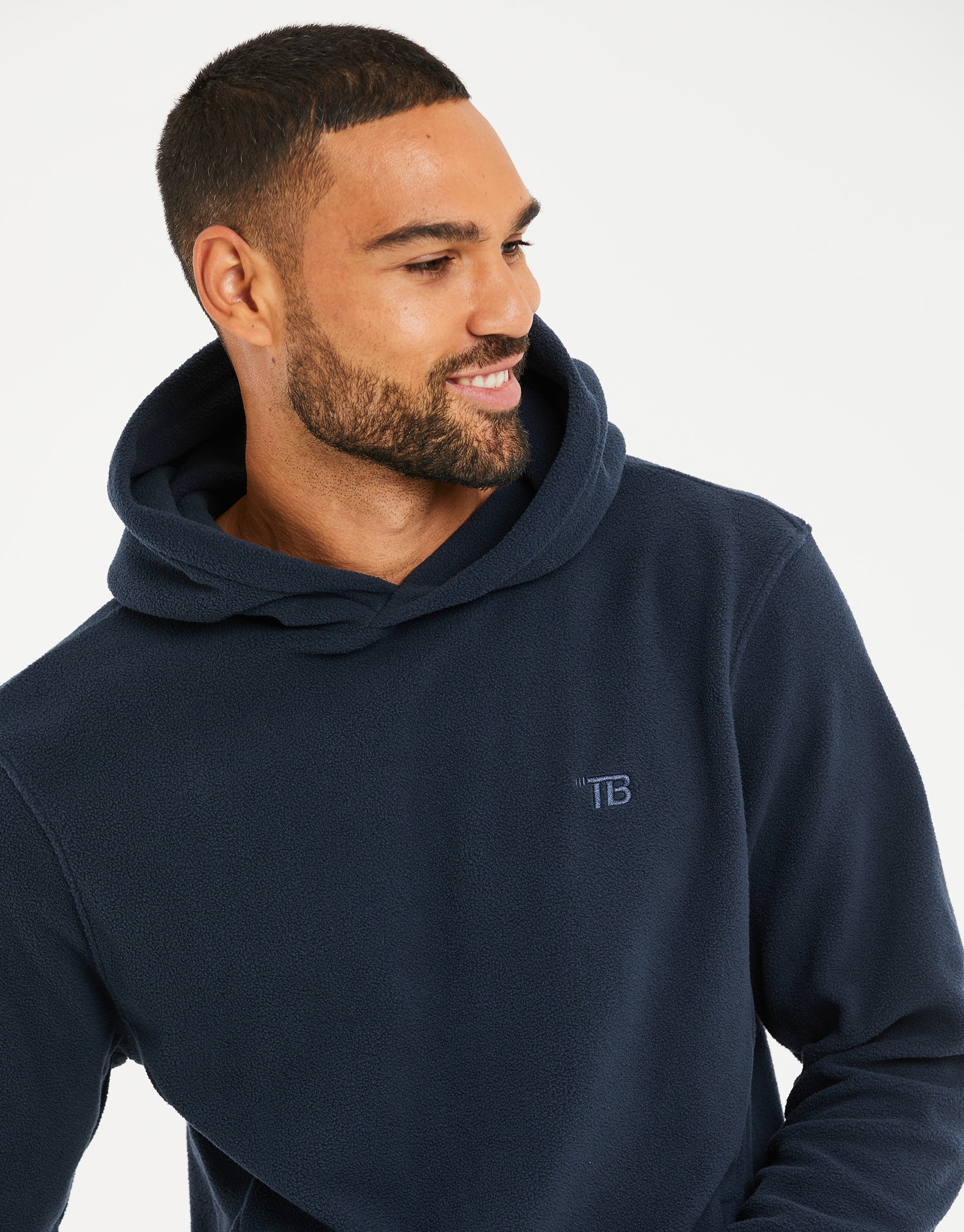 Microfleece Overhead Hoodie in Navy - Image 4