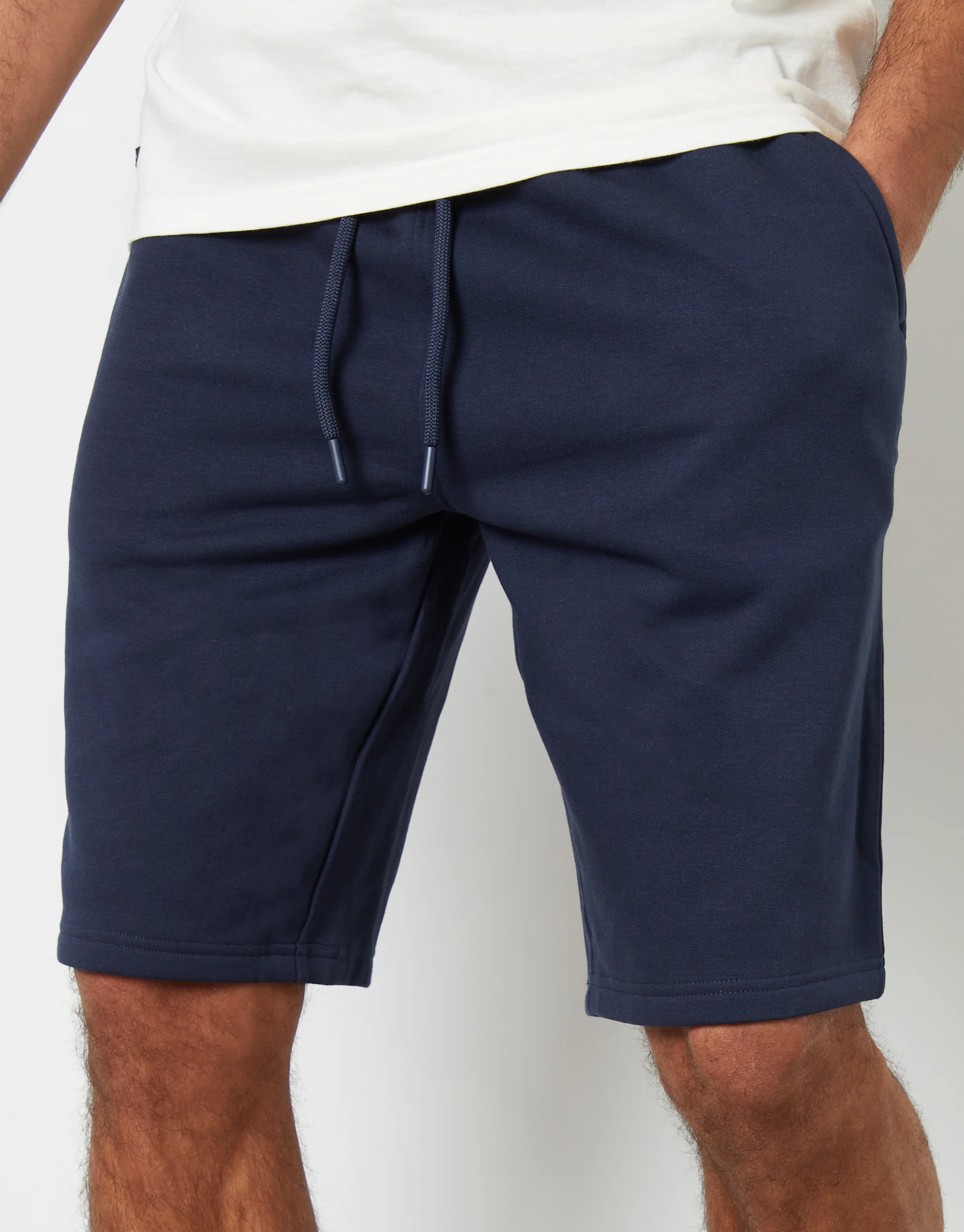 Knee Length Sweat Shorts in Navy - Image 4