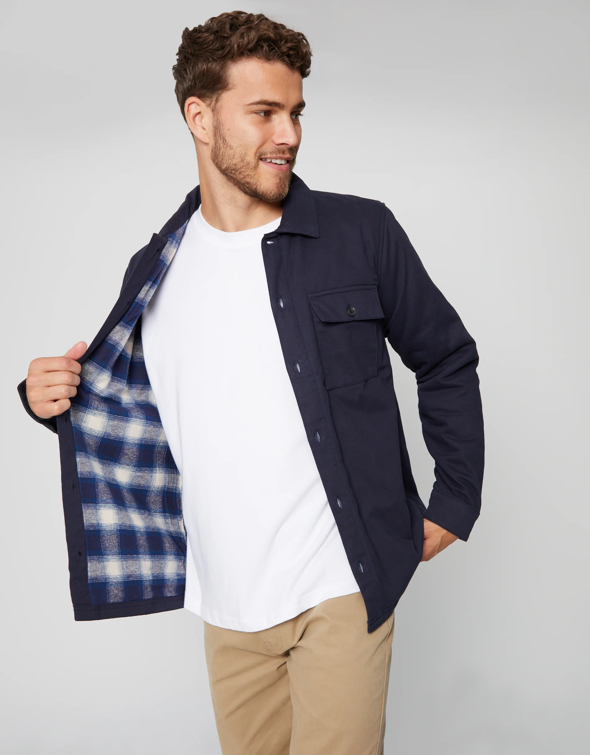 Lightweight Shacket in Navy