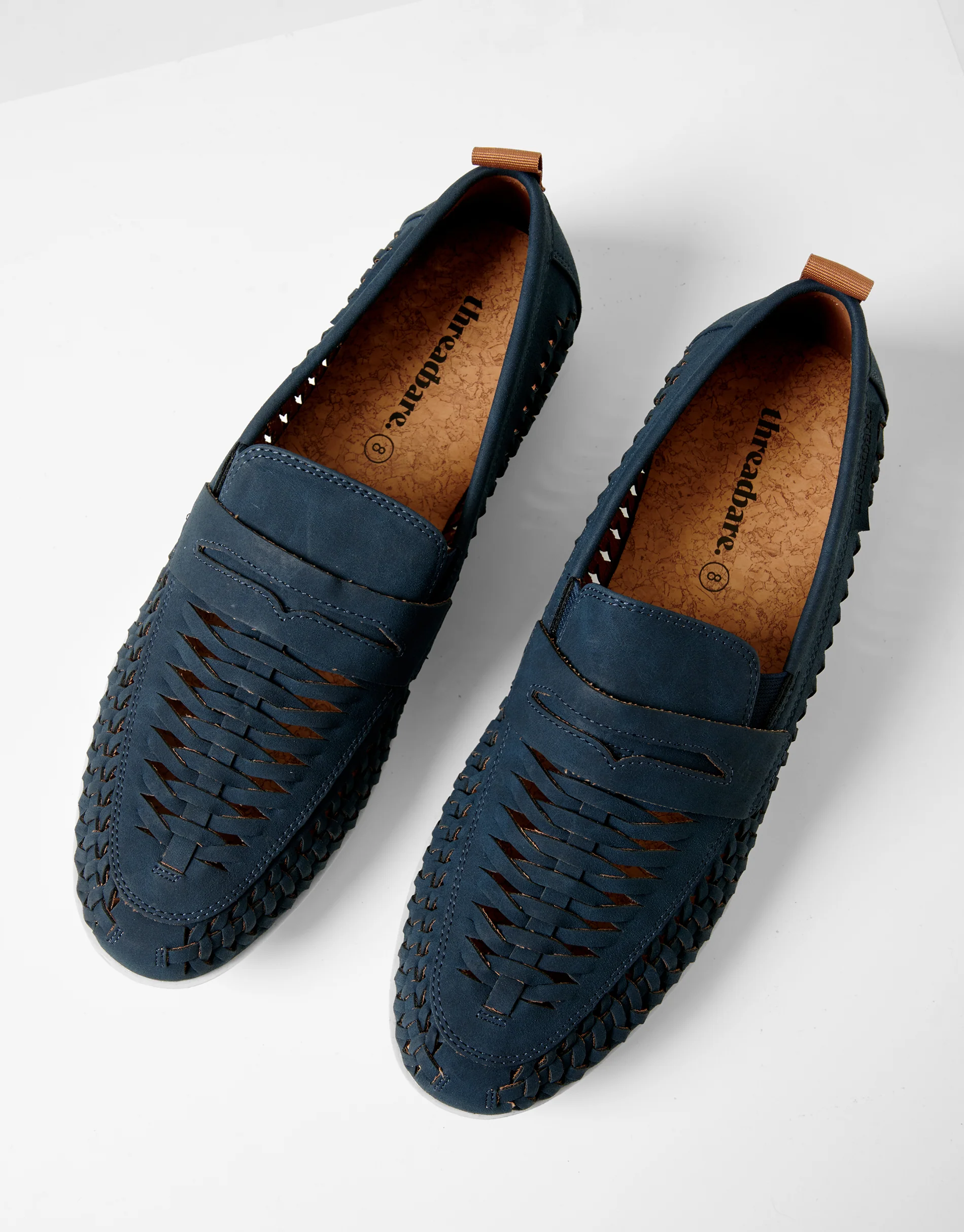 Faux Suede Woven Loafers in Navy - Image 2