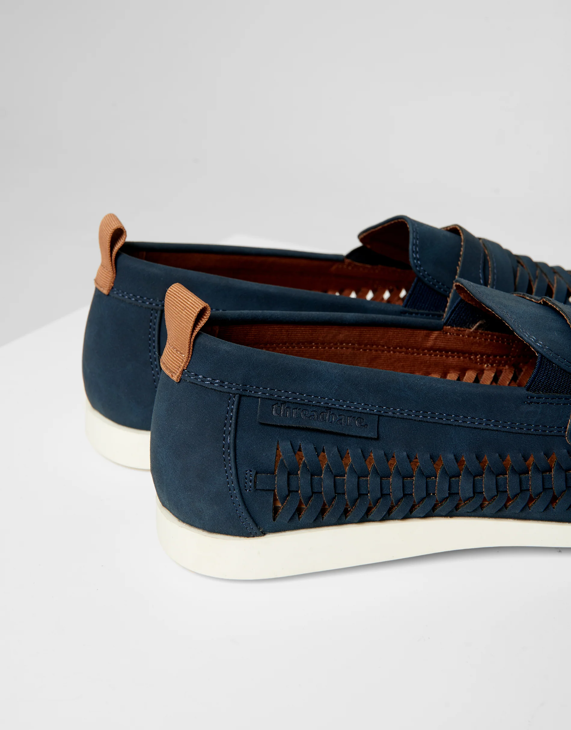 Faux Suede Woven Loafers in Navy - Image 4