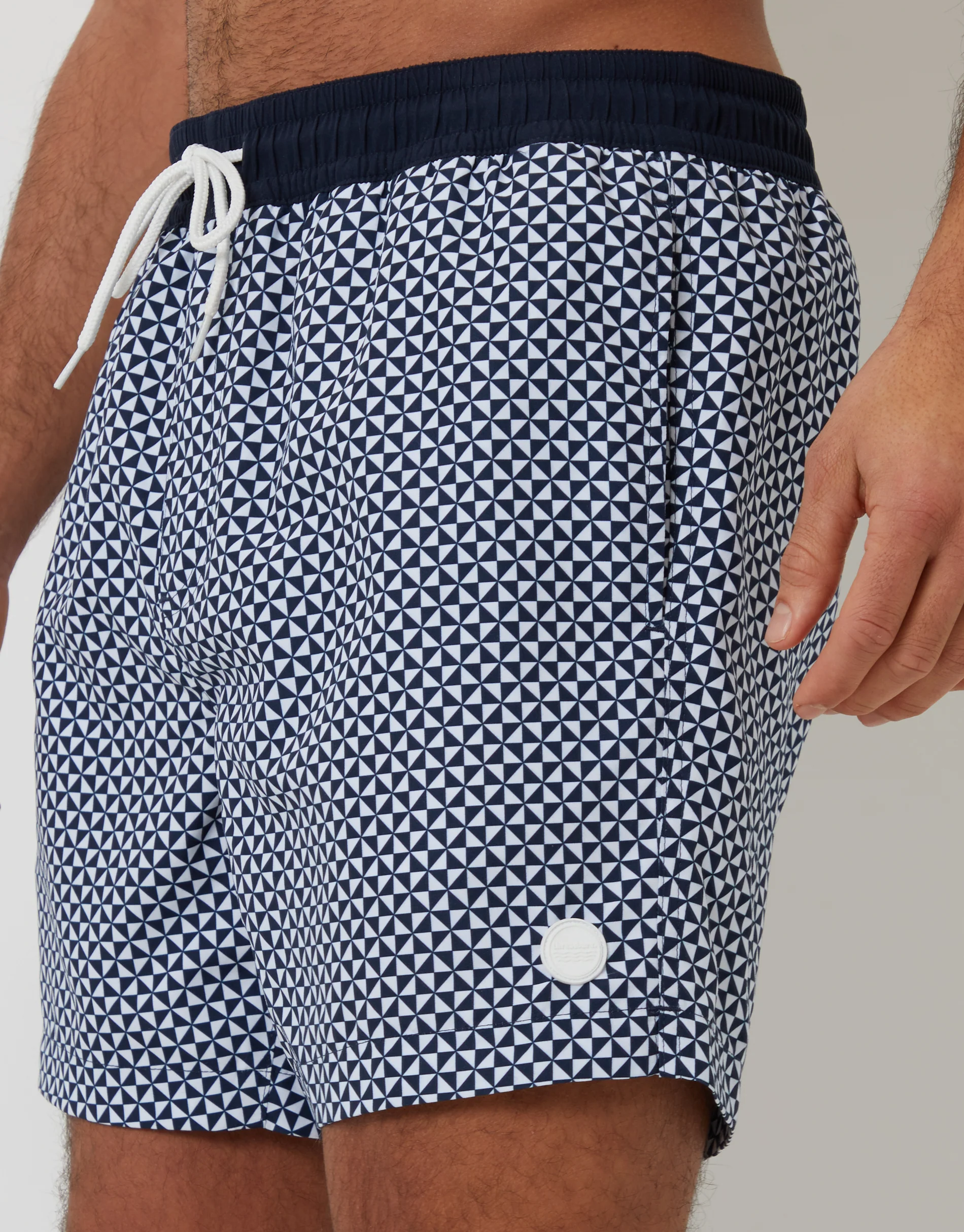 2 Pack Swim Shorts Set in Navy & Geo Print - Image 5