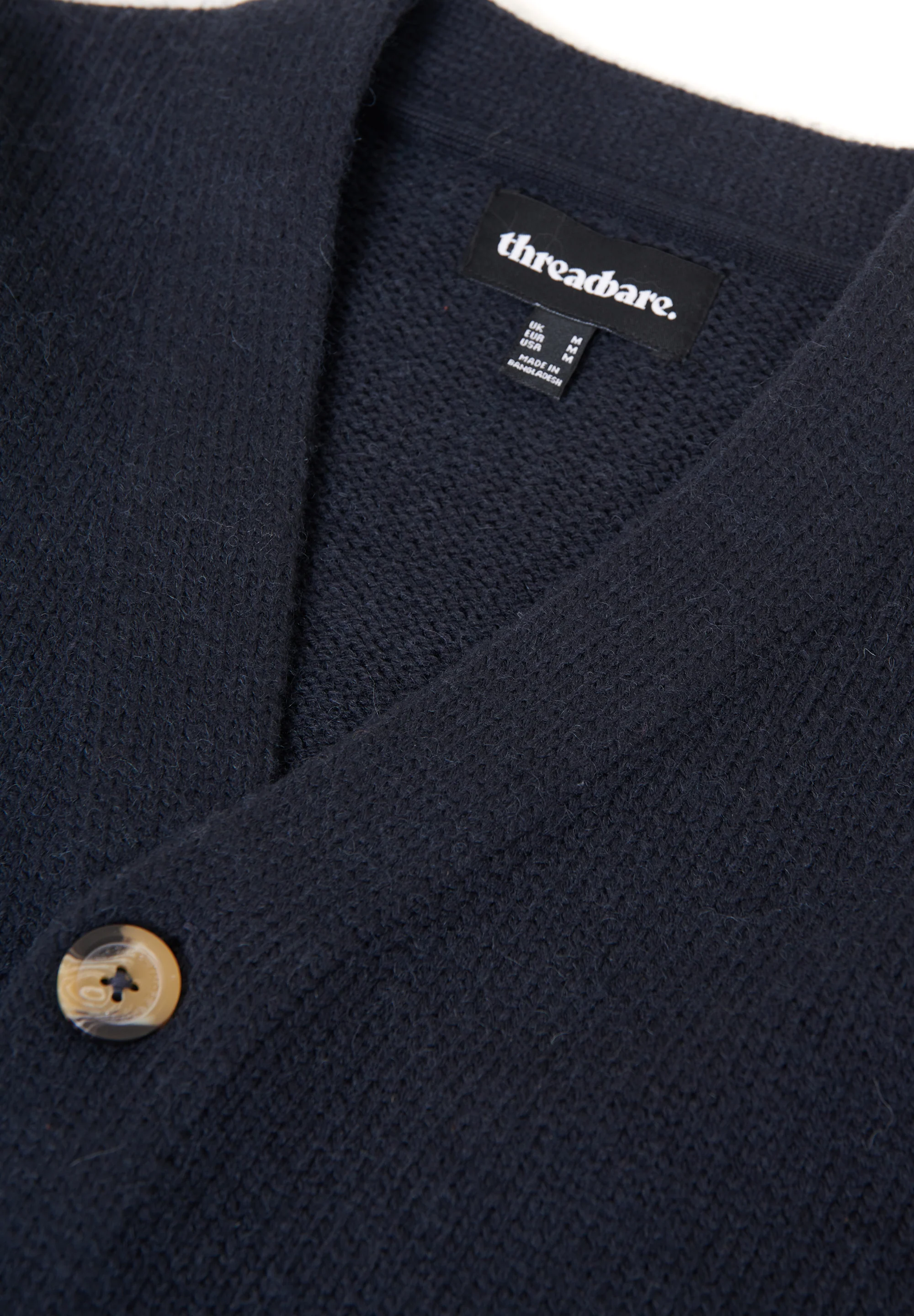 Knitted V-Neck Cardigan in Navy - Image 6