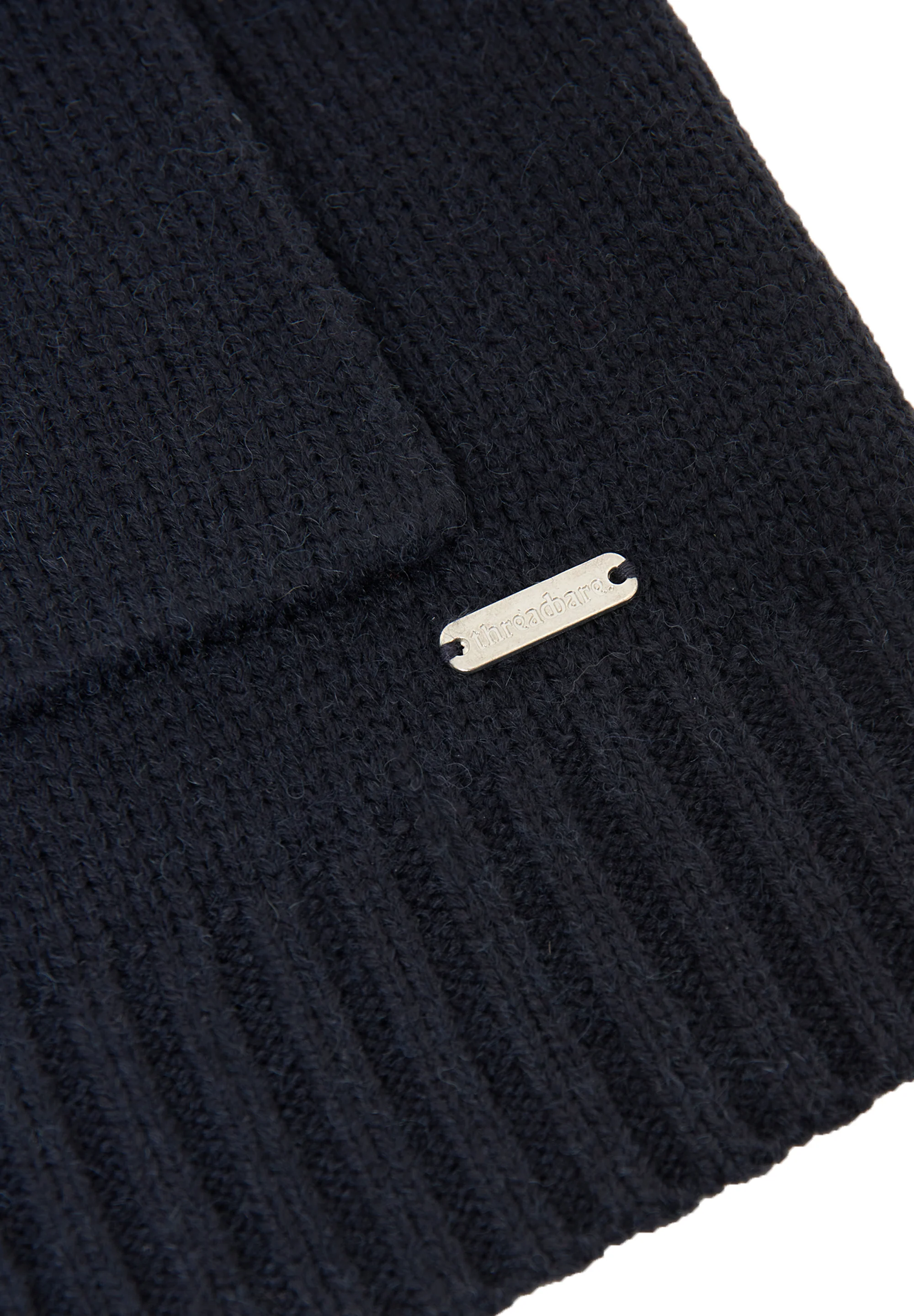 Knitted V-Neck Cardigan in Navy - Image 8