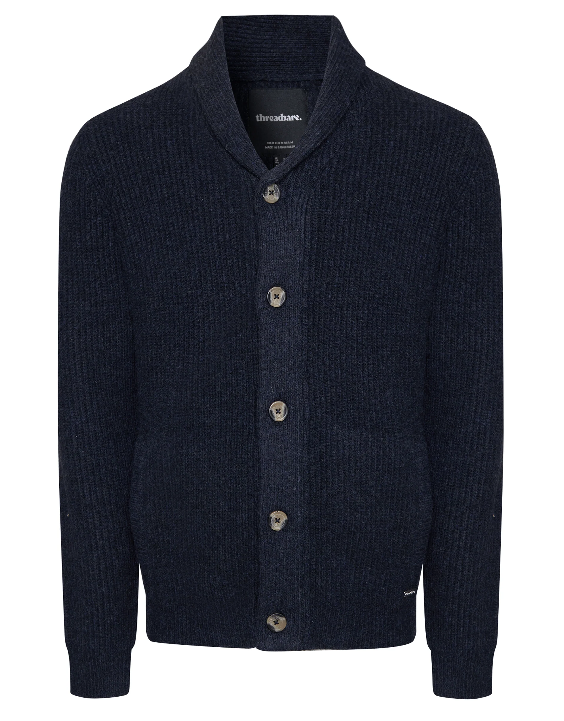 Shawl Cardigan in Navy Marl - Image 8