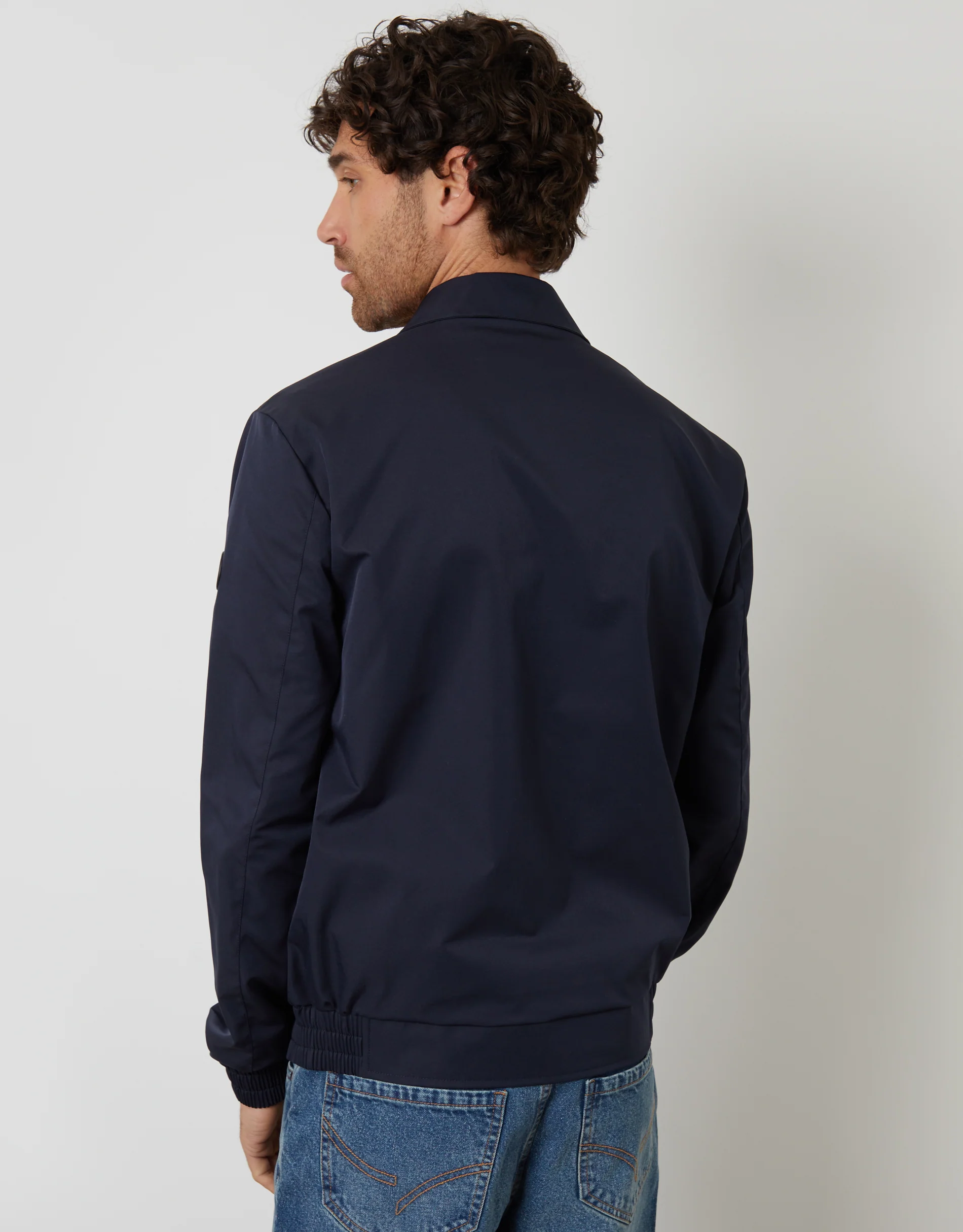 Patch Pocket Collared Zip-Through Jacket in Navy - Image 2