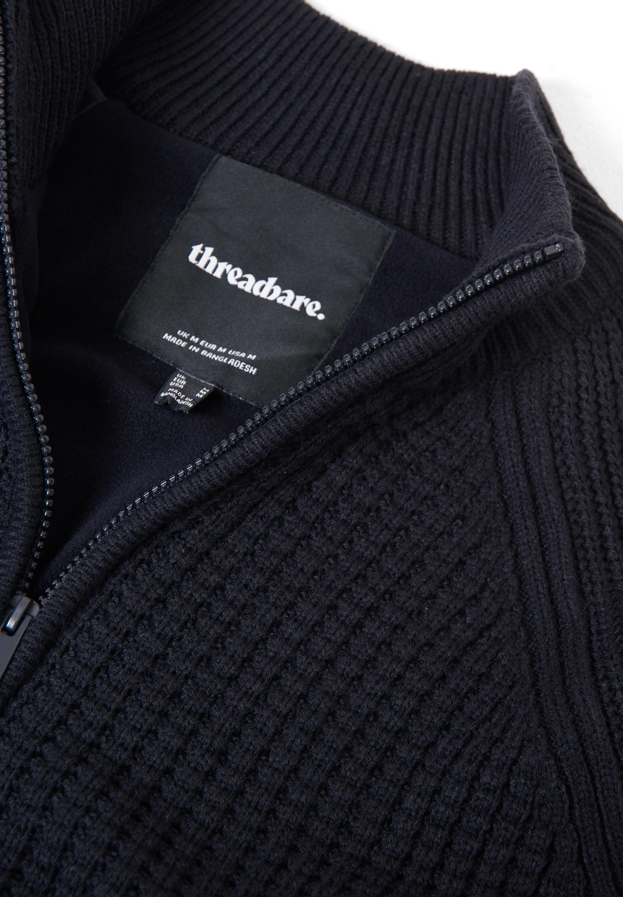 Zip Up Microfleece Lined Cardigan in Navy - Image 5